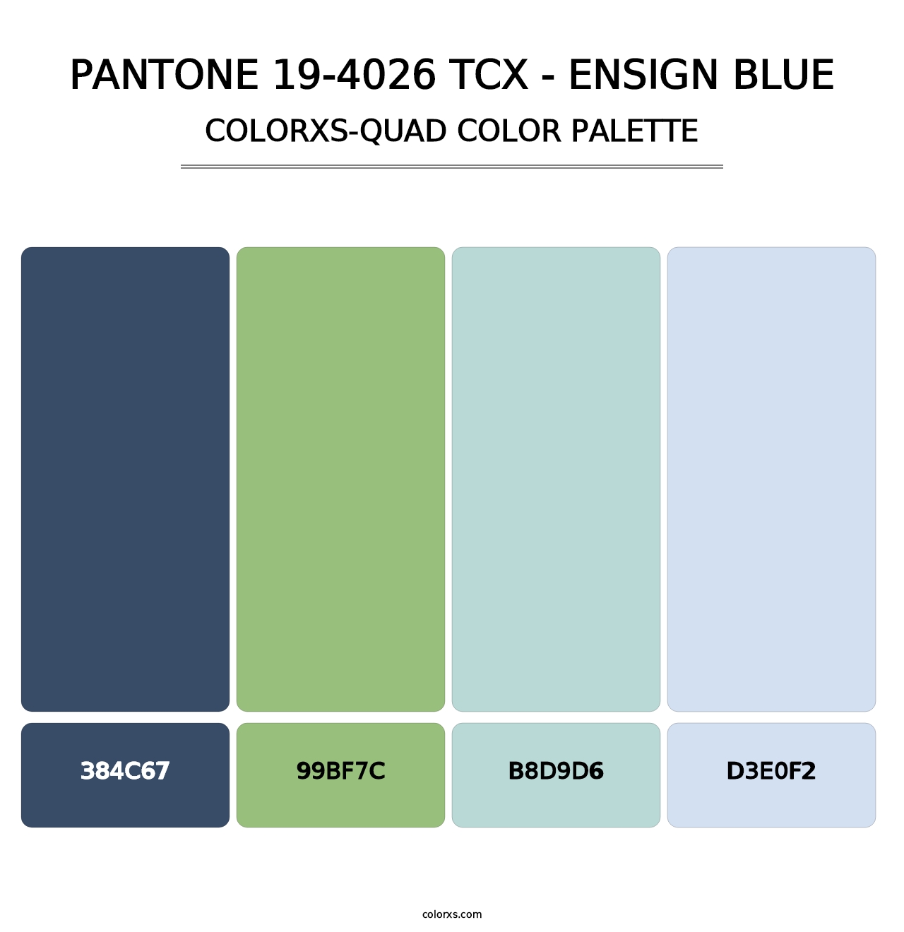 PANTONE 19-4026 TCX - Ensign Blue - Colorxs Quad Palette