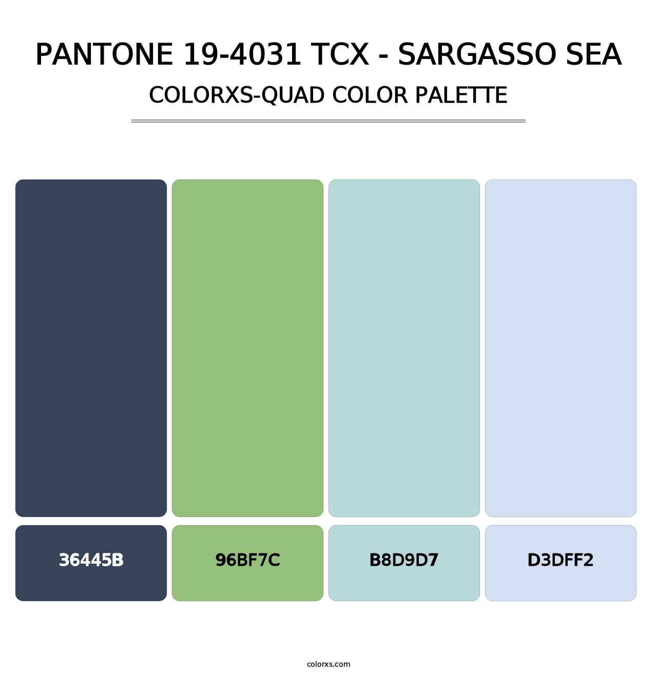 PANTONE 19-4031 TCX - Sargasso Sea - Colorxs Quad Palette