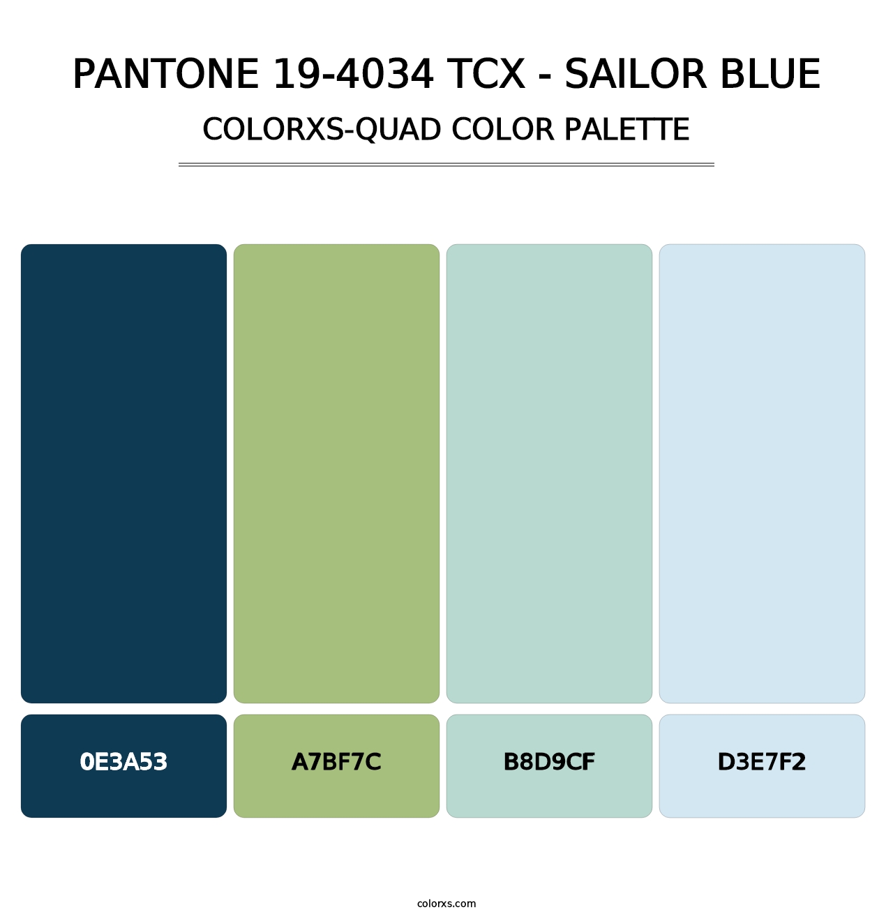 PANTONE 19-4034 TCX - Sailor Blue - Colorxs Quad Palette