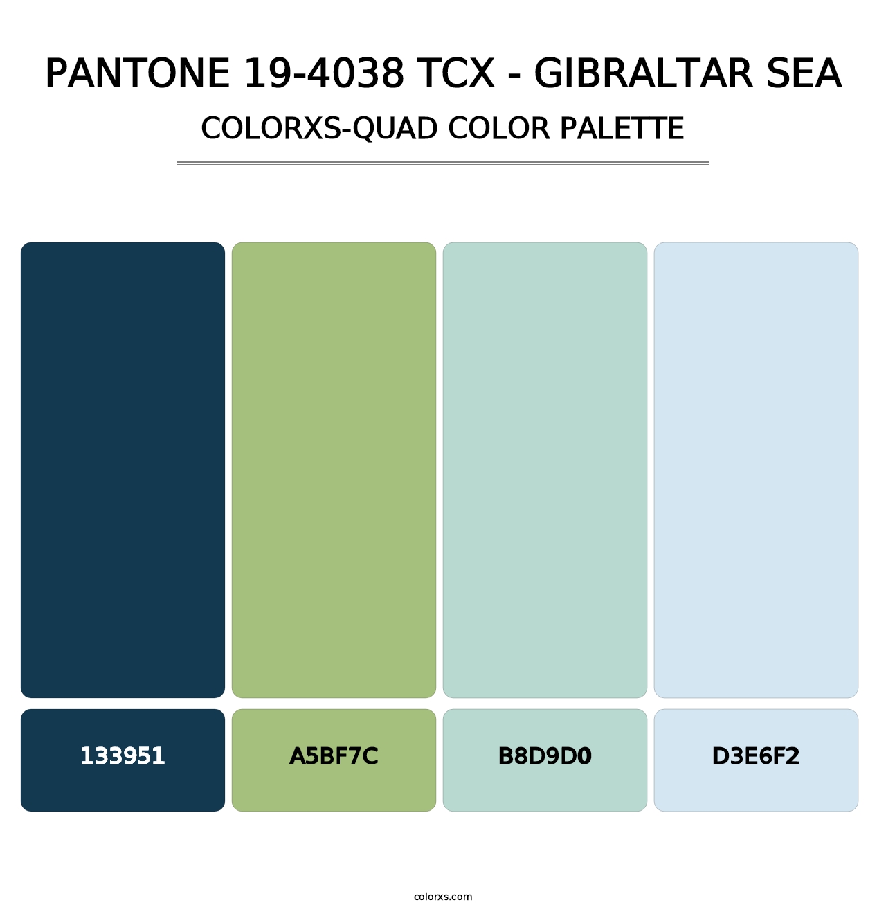 PANTONE 19-4038 TCX - Gibraltar Sea - Colorxs Quad Palette