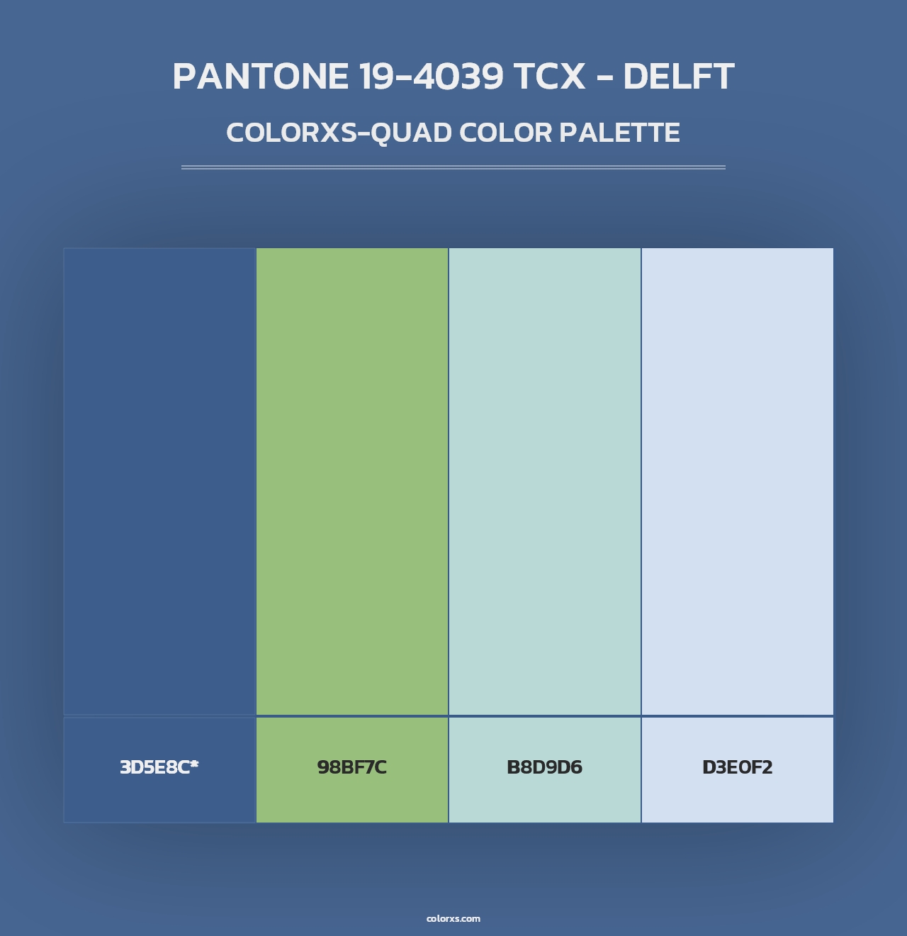 PANTONE 19-4039 TCX - Delft - Colorxs Quad Palette