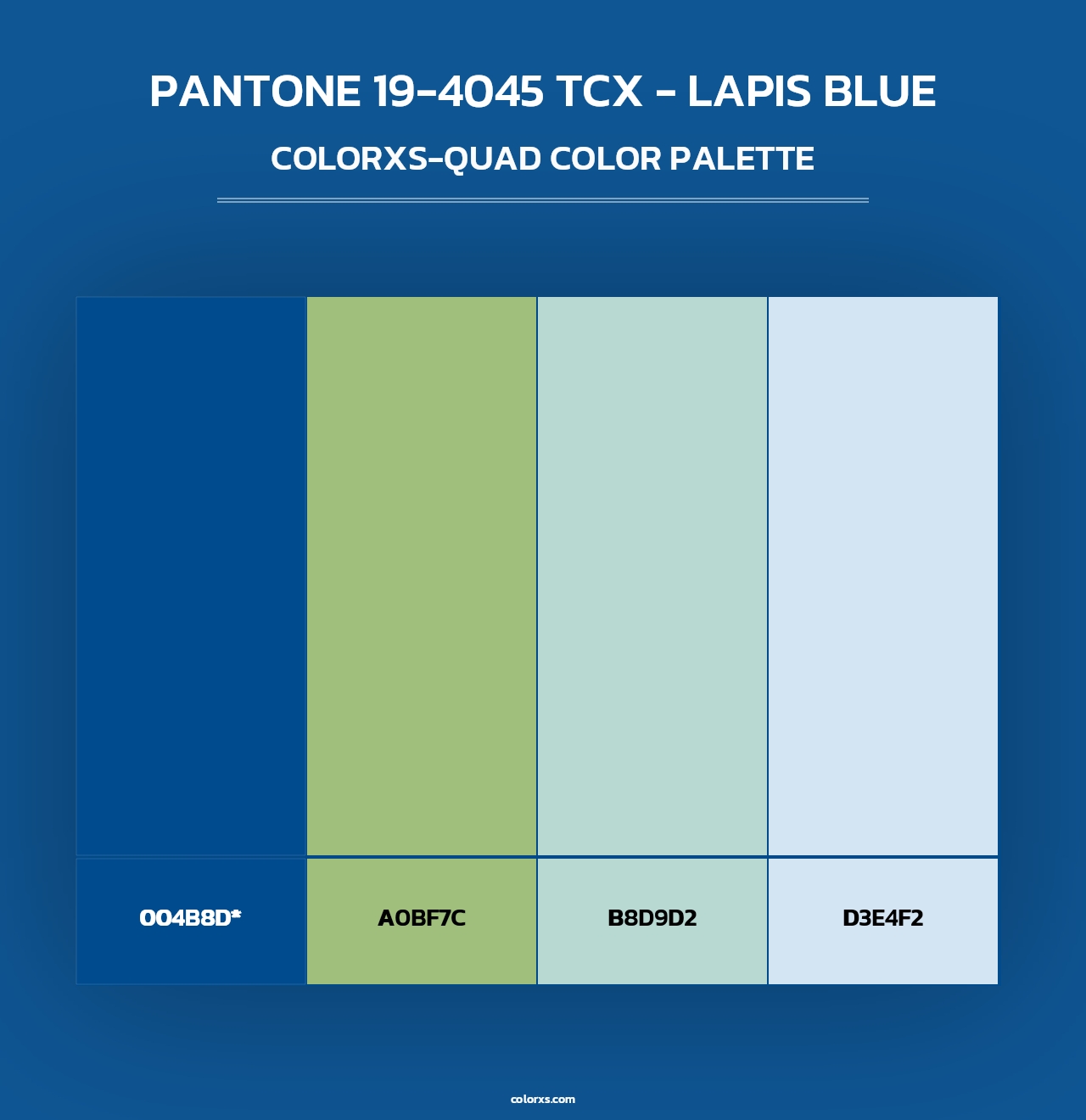 PANTONE 19-4045 TCX - Lapis Blue - Colorxs Quad Palette