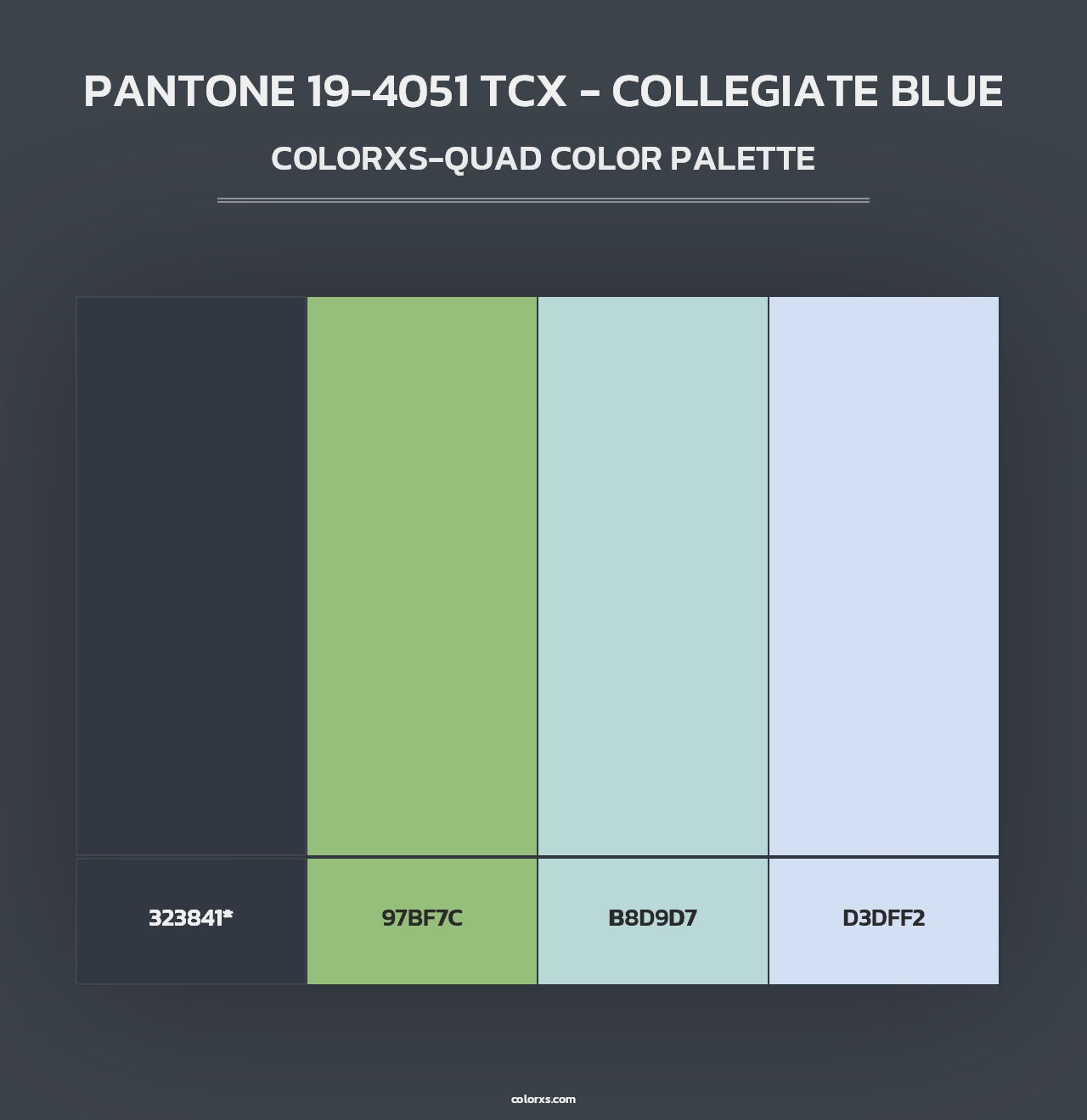 PANTONE 19-4051 TCX - Collegiate Blue - Colorxs Quad Palette