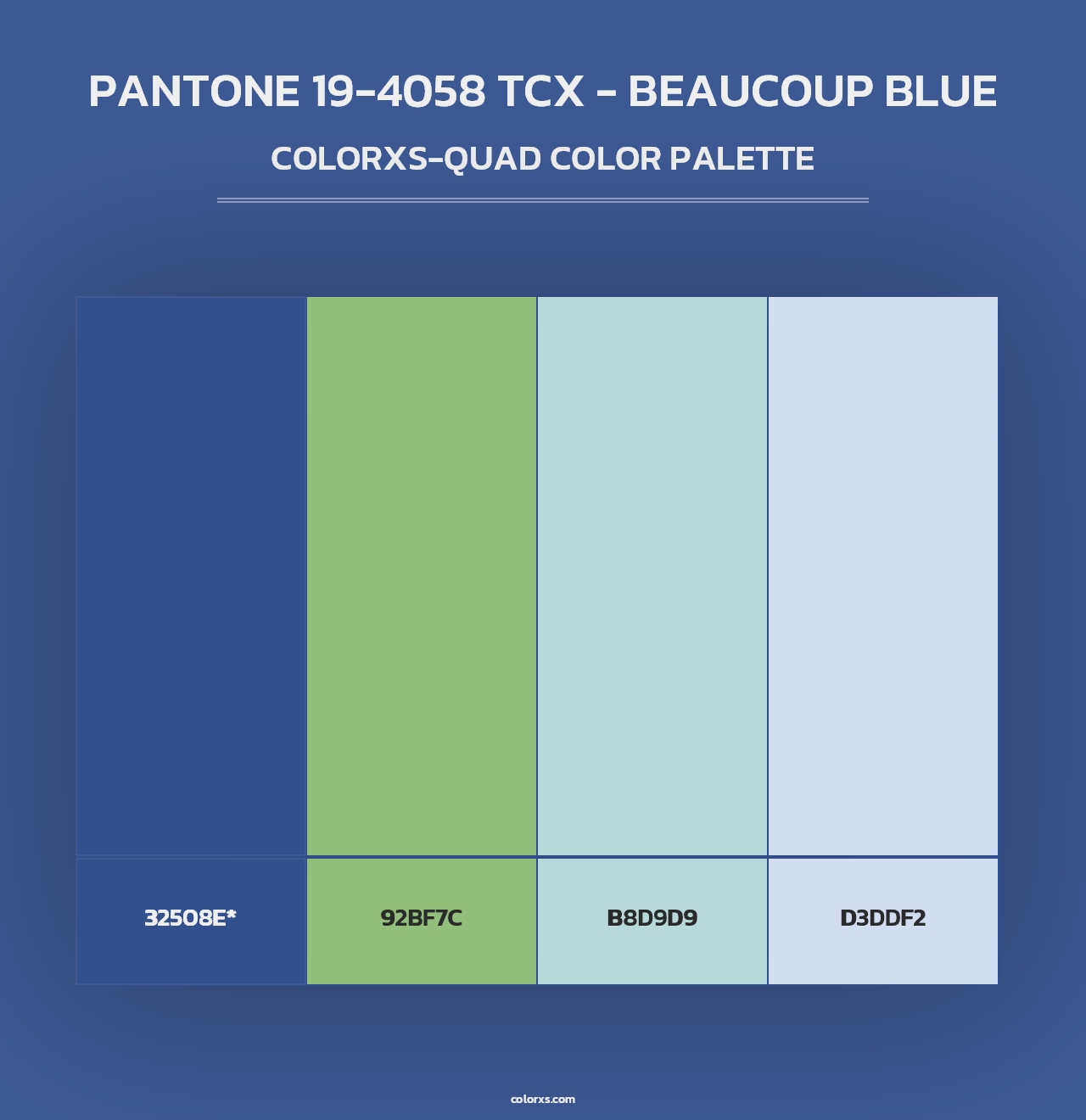 PANTONE 19-4058 TCX - Beaucoup Blue - Colorxs Quad Palette