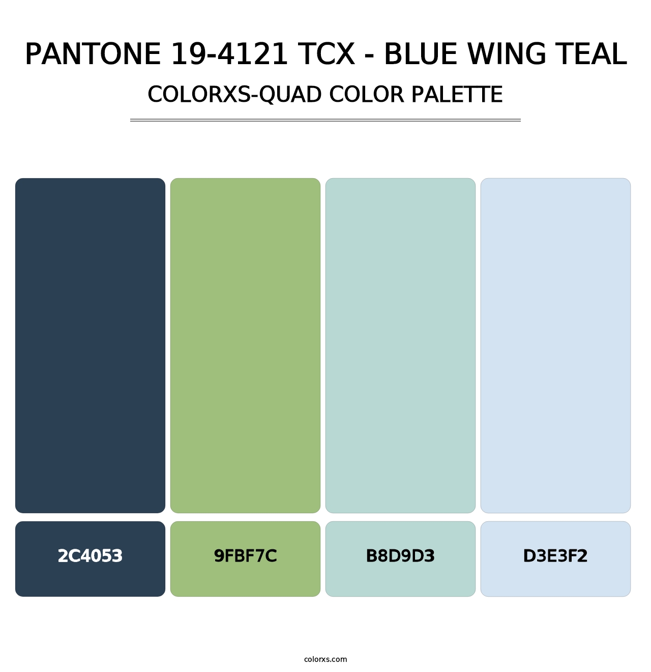 PANTONE 19-4121 TCX - Blue Wing Teal - Colorxs Quad Palette