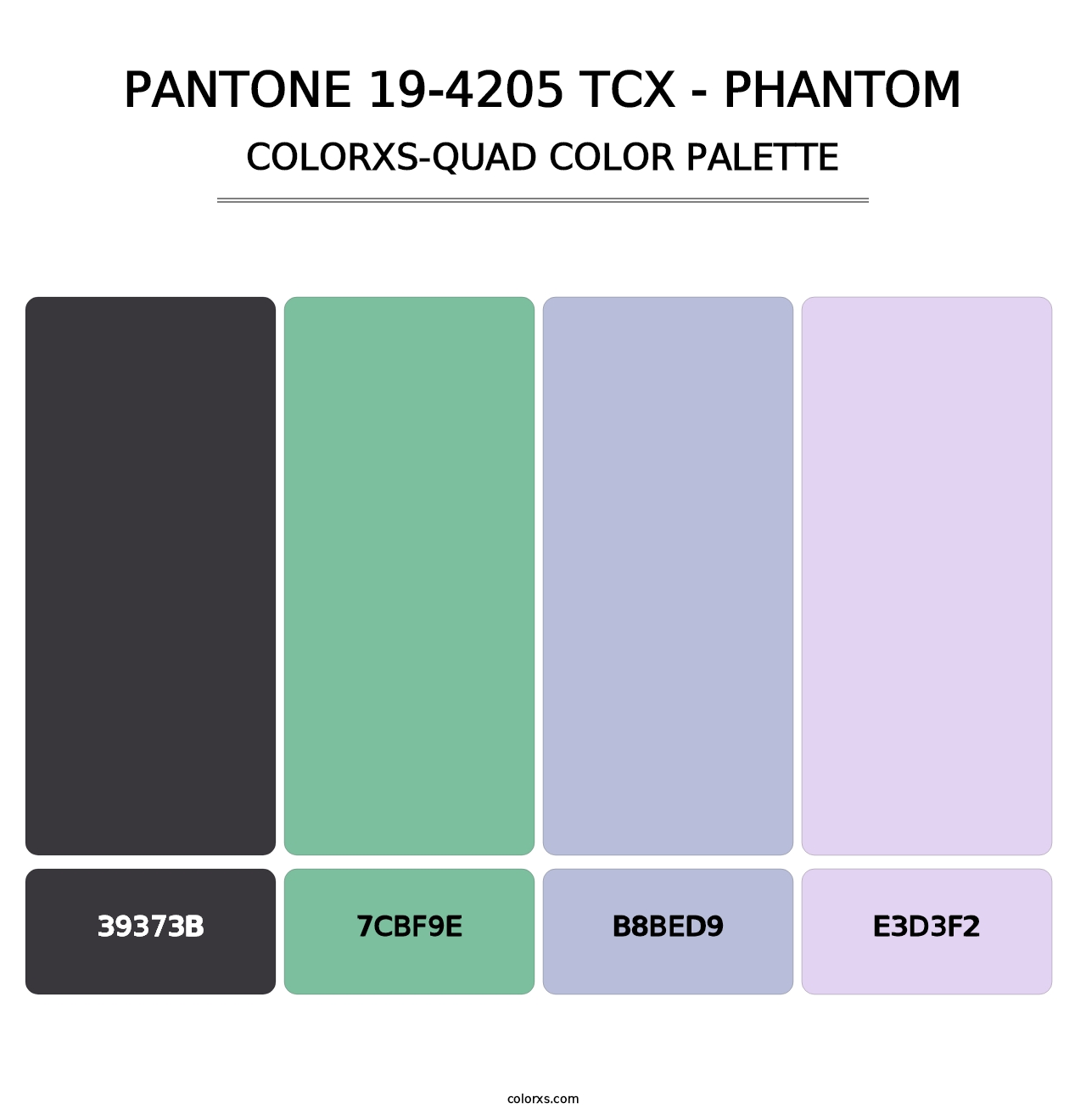 PANTONE 19-4205 TCX - Phantom - Colorxs Quad Palette