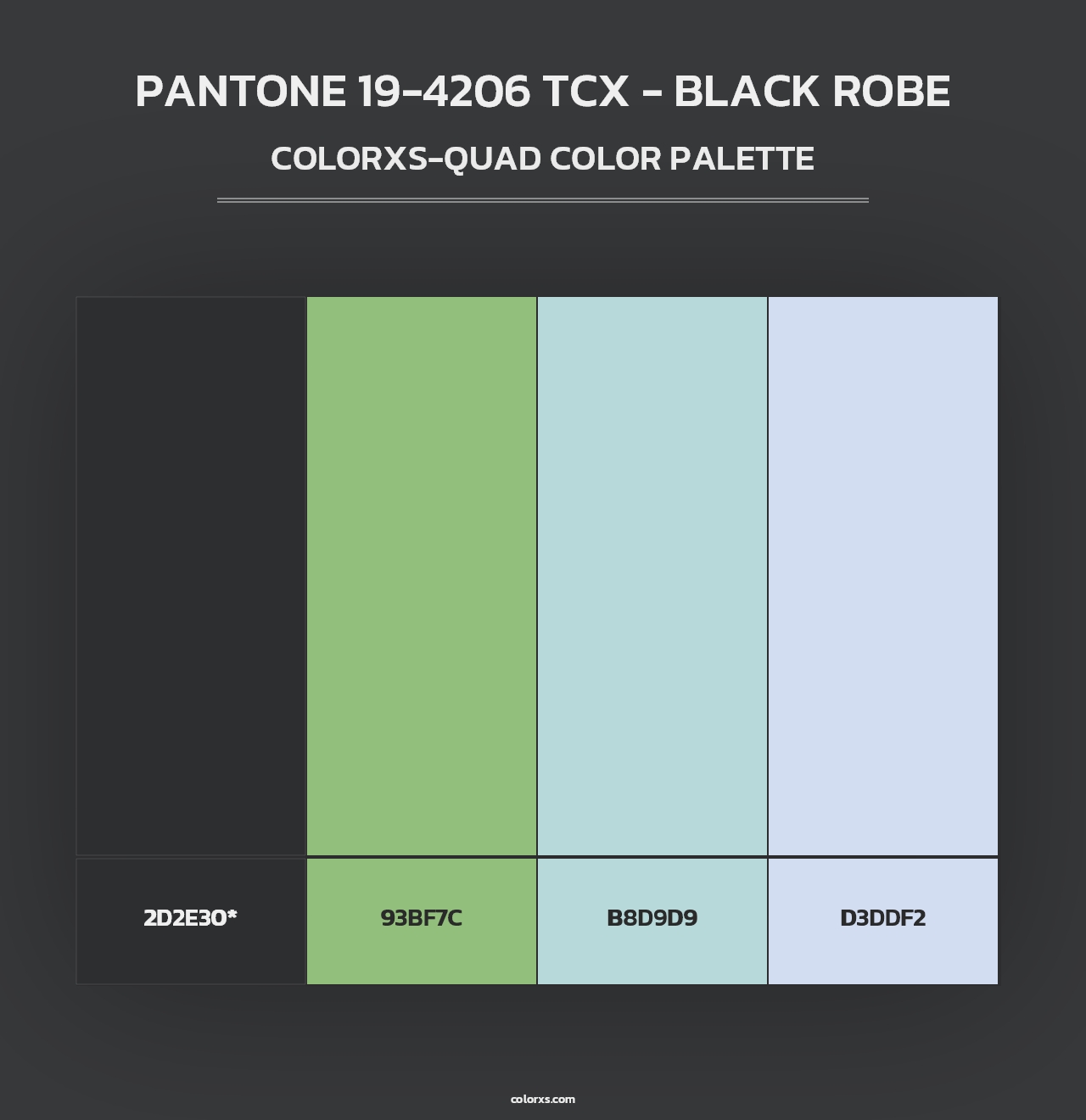 PANTONE 19-4206 TCX - Black Robe - Colorxs Quad Palette