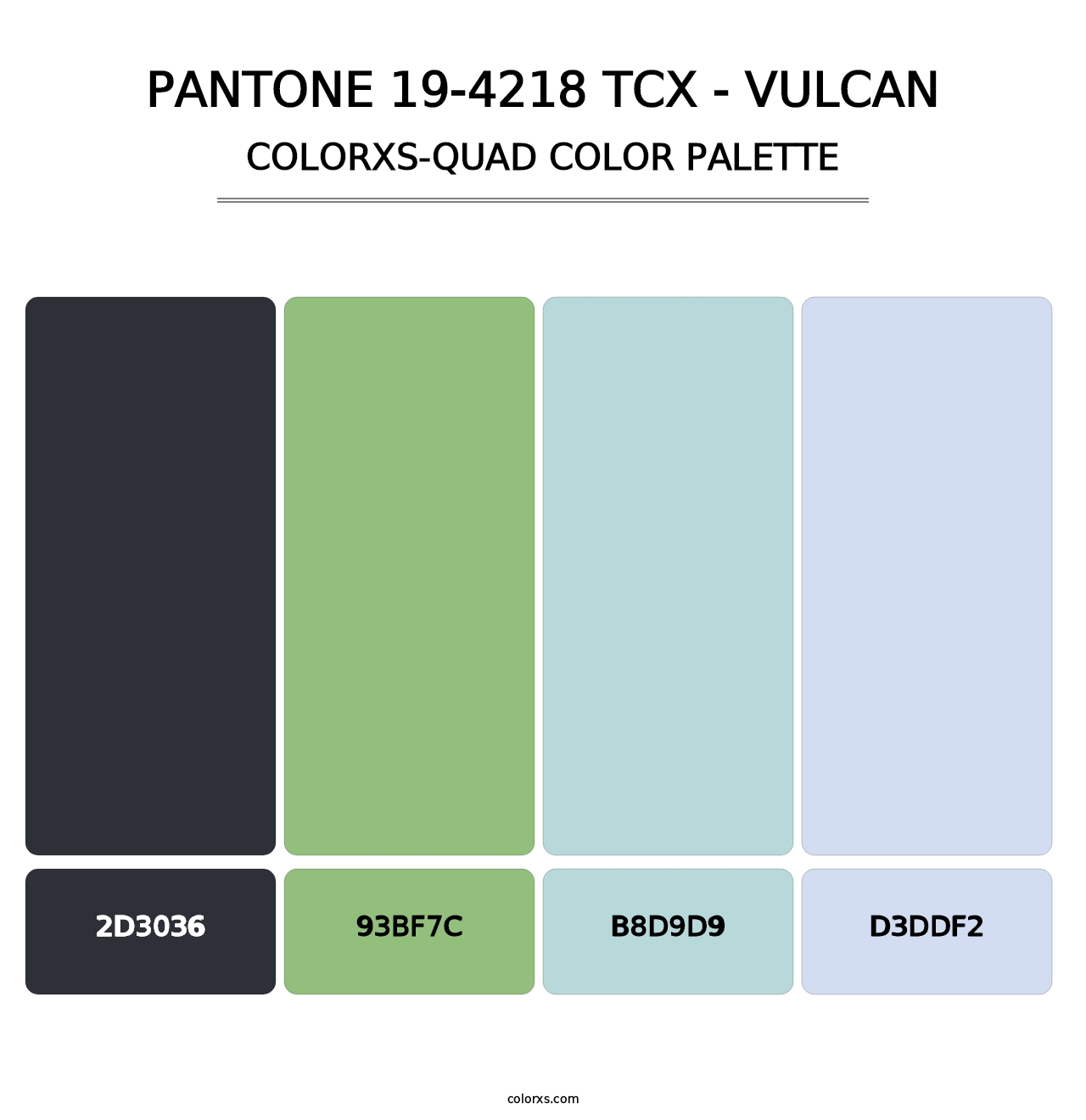 PANTONE 19-4218 TCX - Vulcan - Colorxs Quad Palette