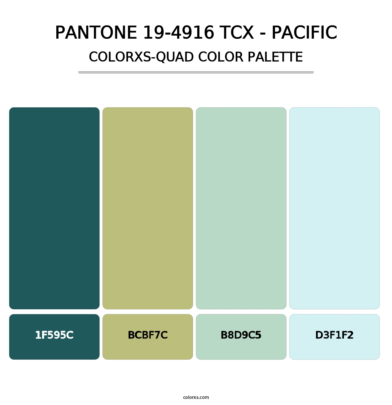 PANTONE 19-4916 TCX - Pacific - Colorxs Quad Palette