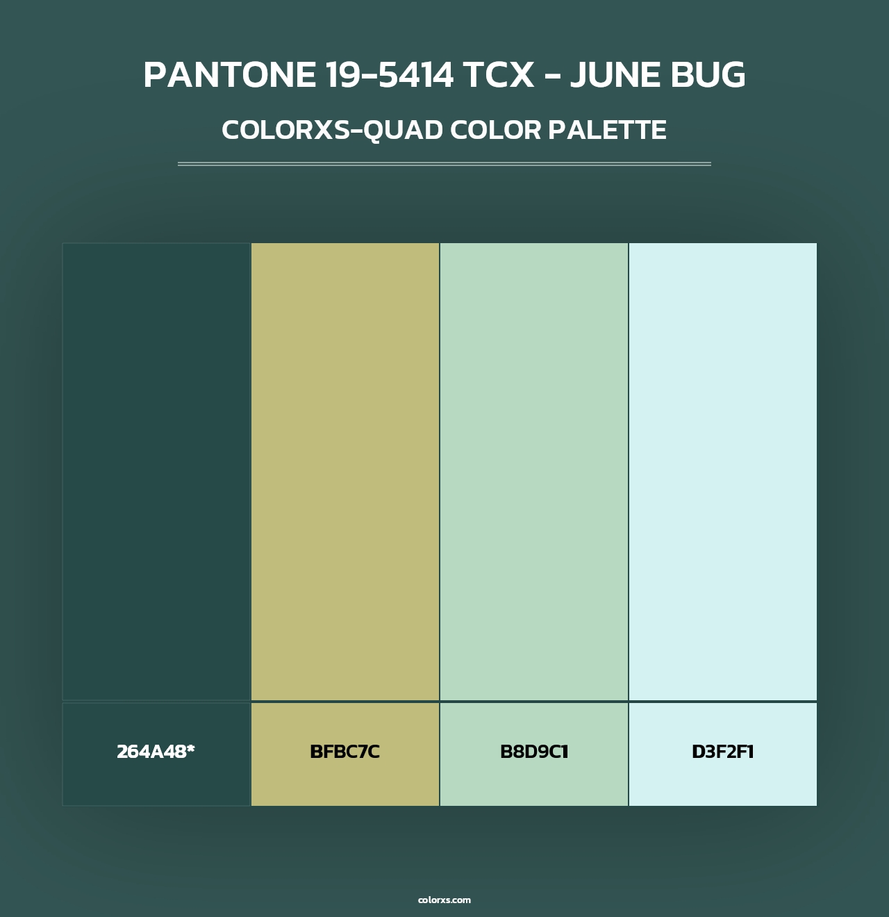 PANTONE 19-5414 TCX - June Bug - Colorxs Quad Palette