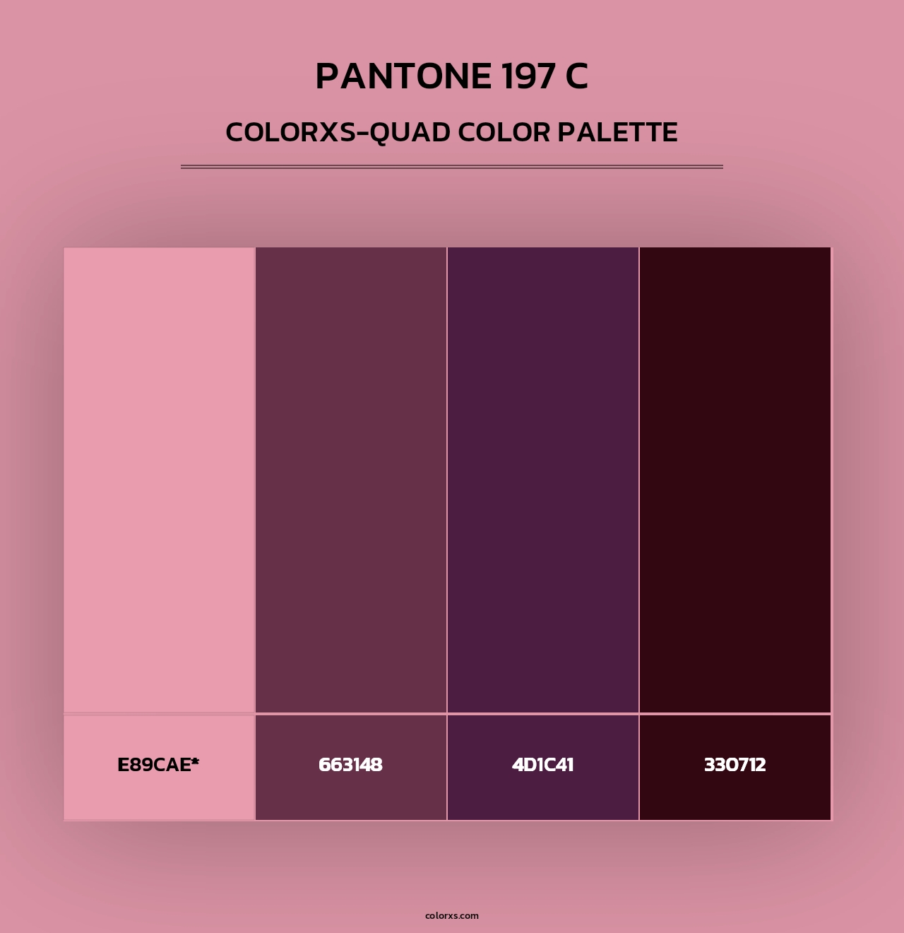 PANTONE 197 C - Colorxs Quad Palette