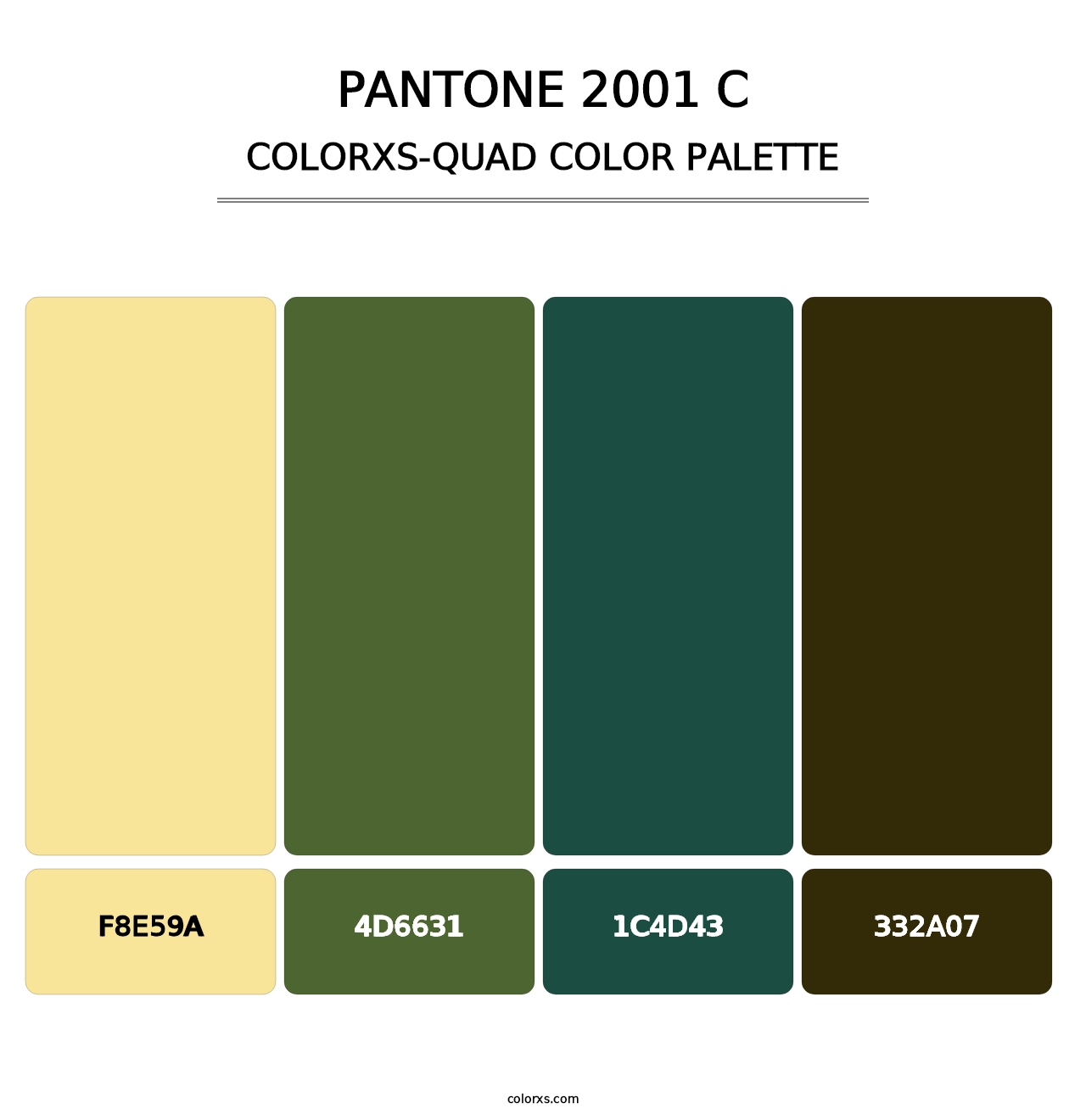 PANTONE 2001 C - Colorxs Quad Palette