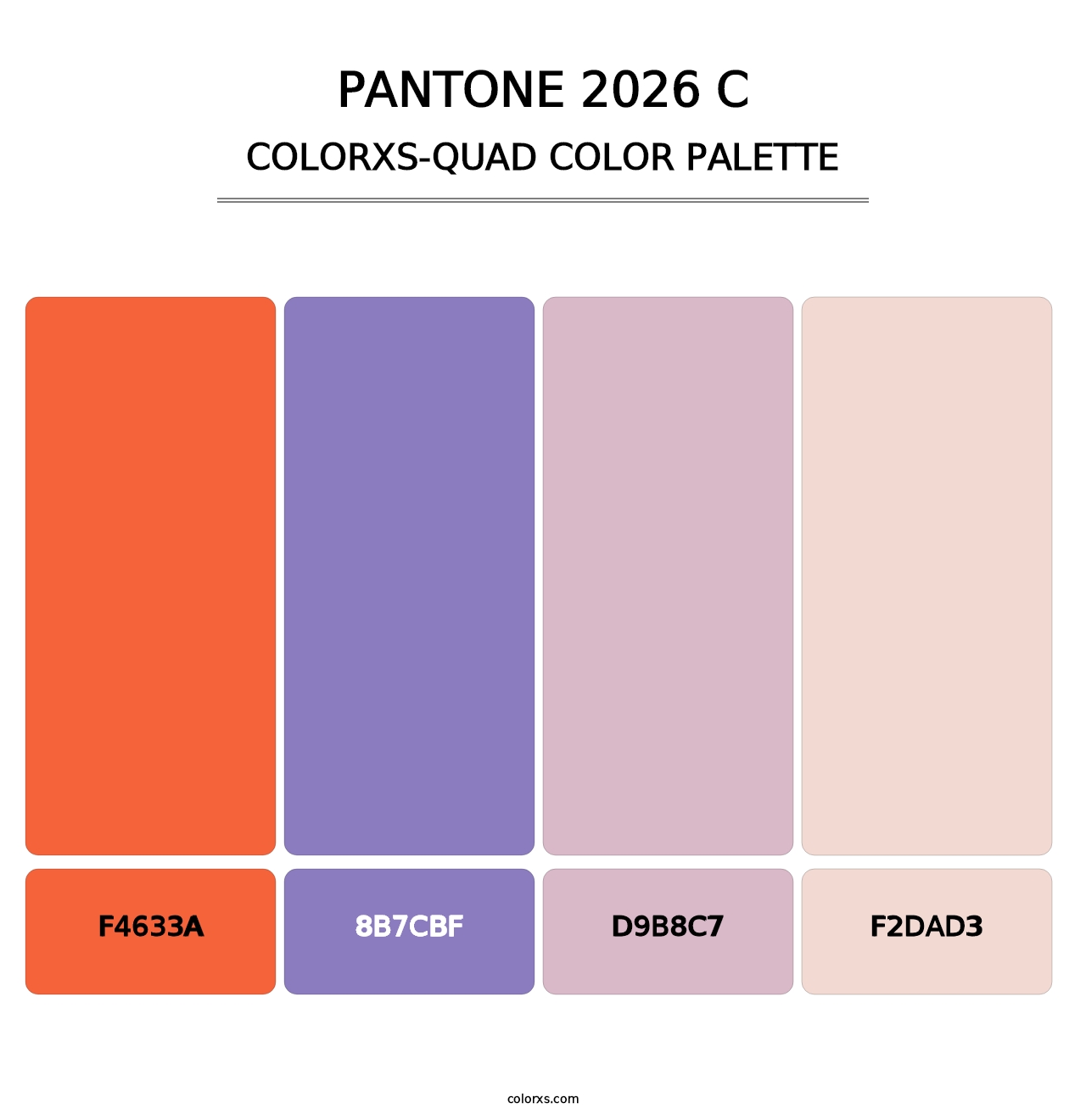 PANTONE 2026 C - Colorxs Quad Palette