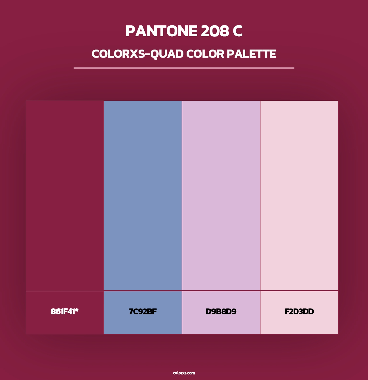 PANTONE 208 C - Colorxs Quad Palette