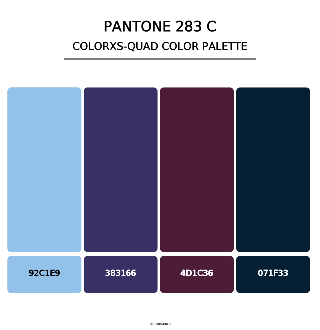 PANTONE 283 C - Colorxs Quad Palette