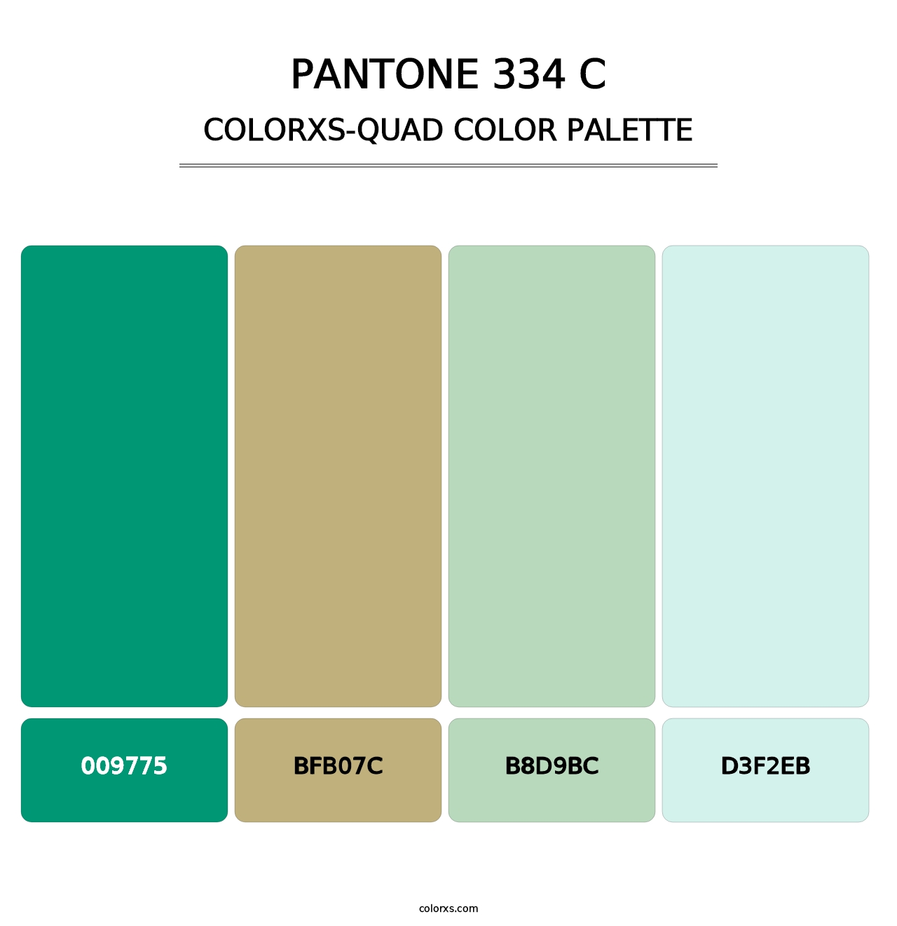 PANTONE 334 C - Colorxs Quad Palette
