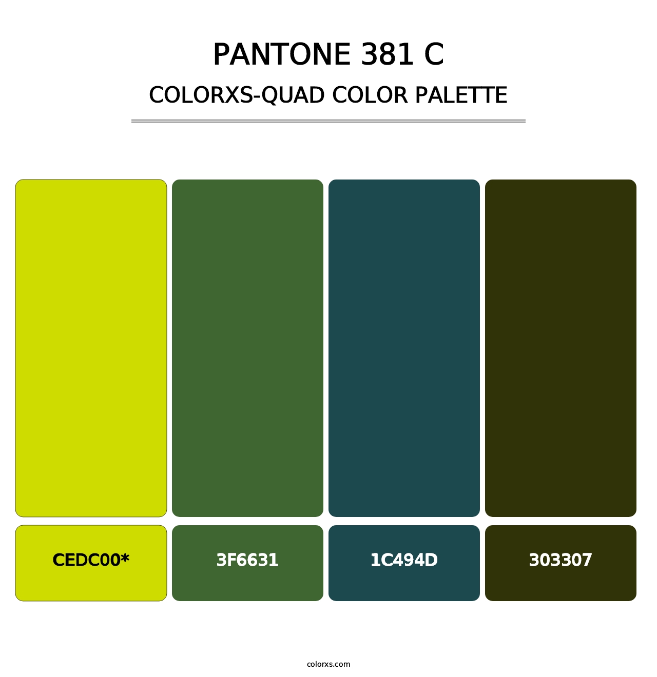 PANTONE 381 C - Colorxs Quad Palette