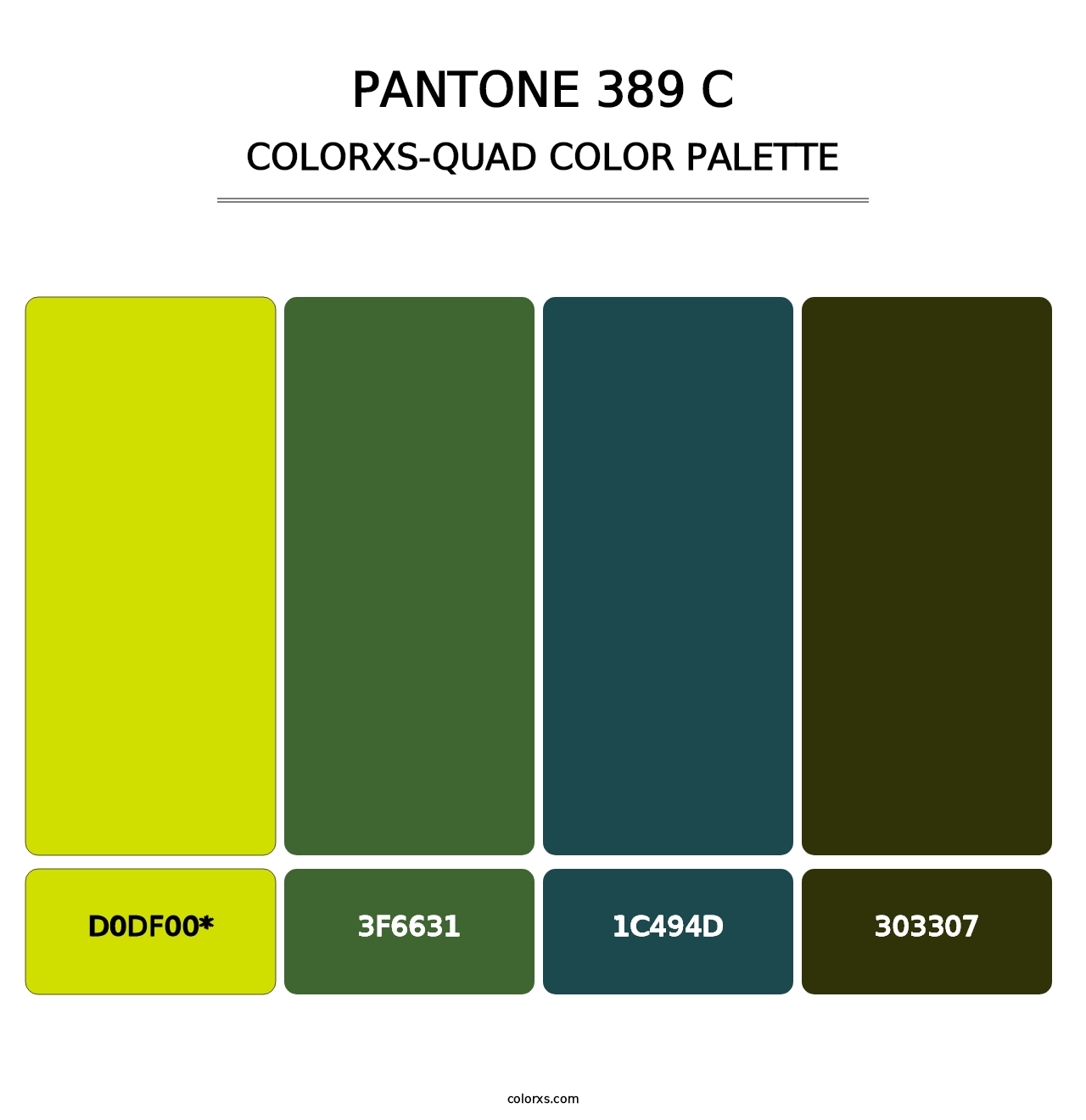 PANTONE 389 C - Colorxs Quad Palette