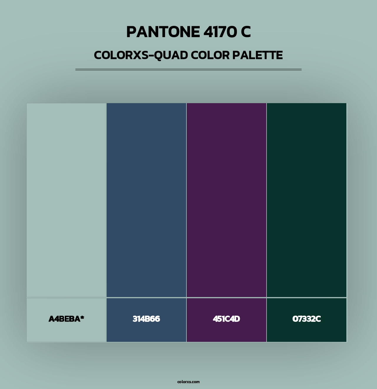 PANTONE 4170 C - Colorxs Quad Palette