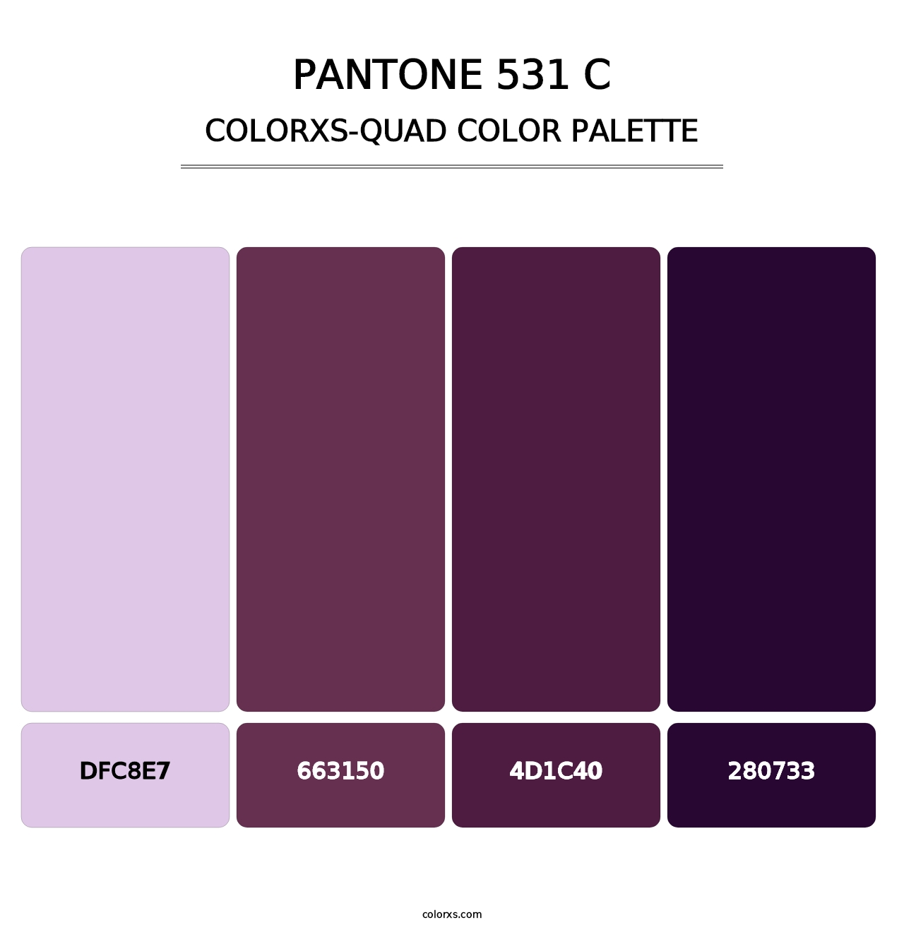PANTONE 531 C - Colorxs Quad Palette
