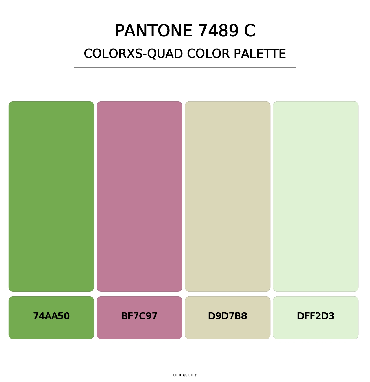 PANTONE 7489 C - Colorxs Quad Palette