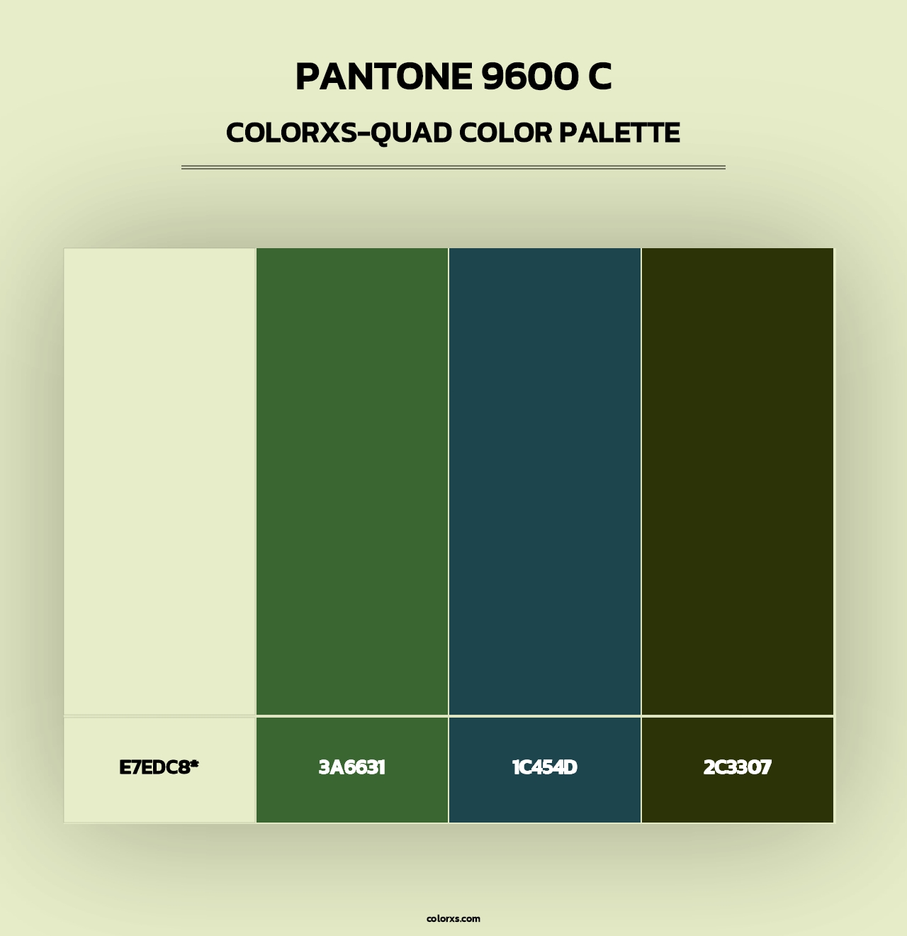 PANTONE 9600 C - Colorxs Quad Palette