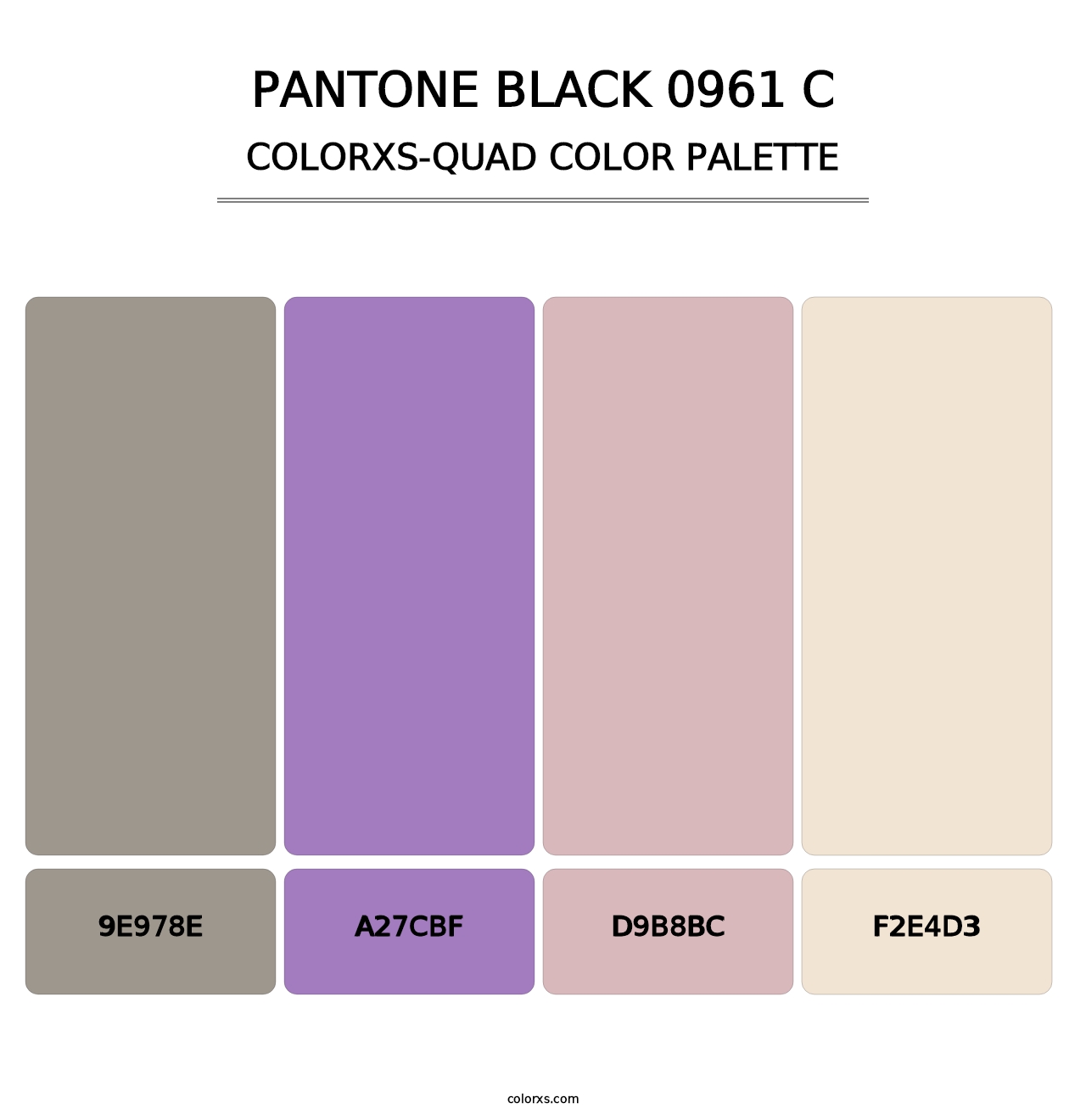 PANTONE Black 0961 C - Colorxs Quad Palette