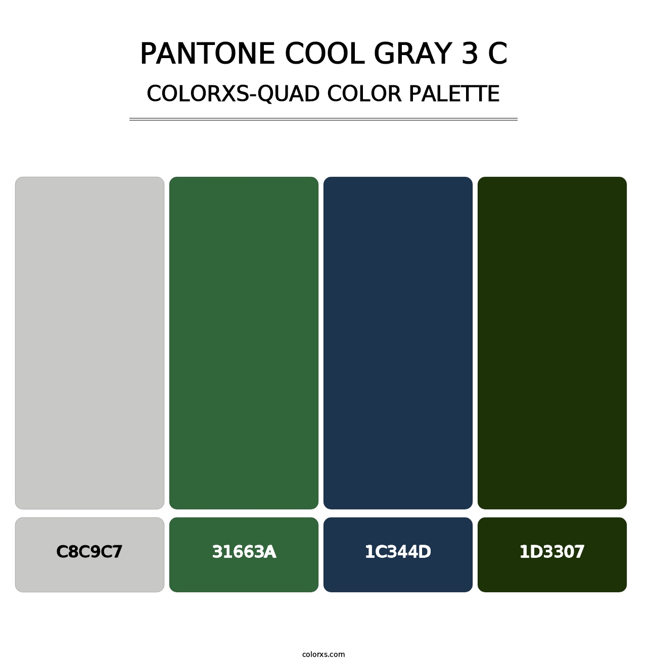 PANTONE Cool Gray 3 C - Colorxs Quad Palette