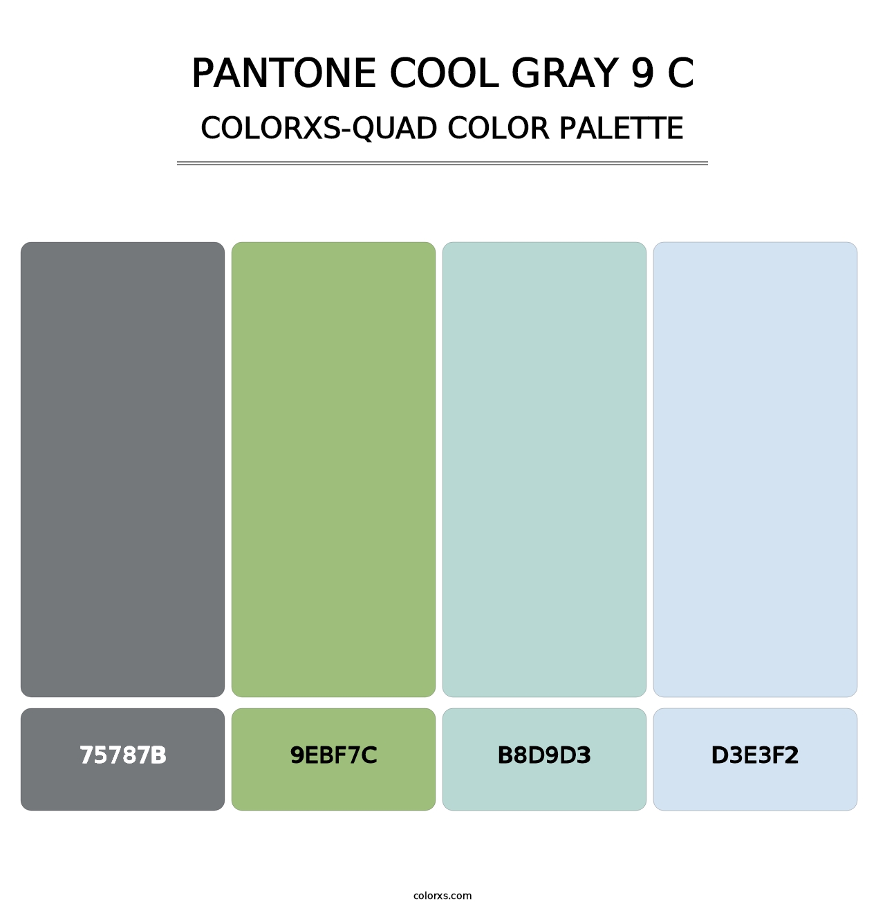 PANTONE Cool Gray 9 C - Colorxs Quad Palette