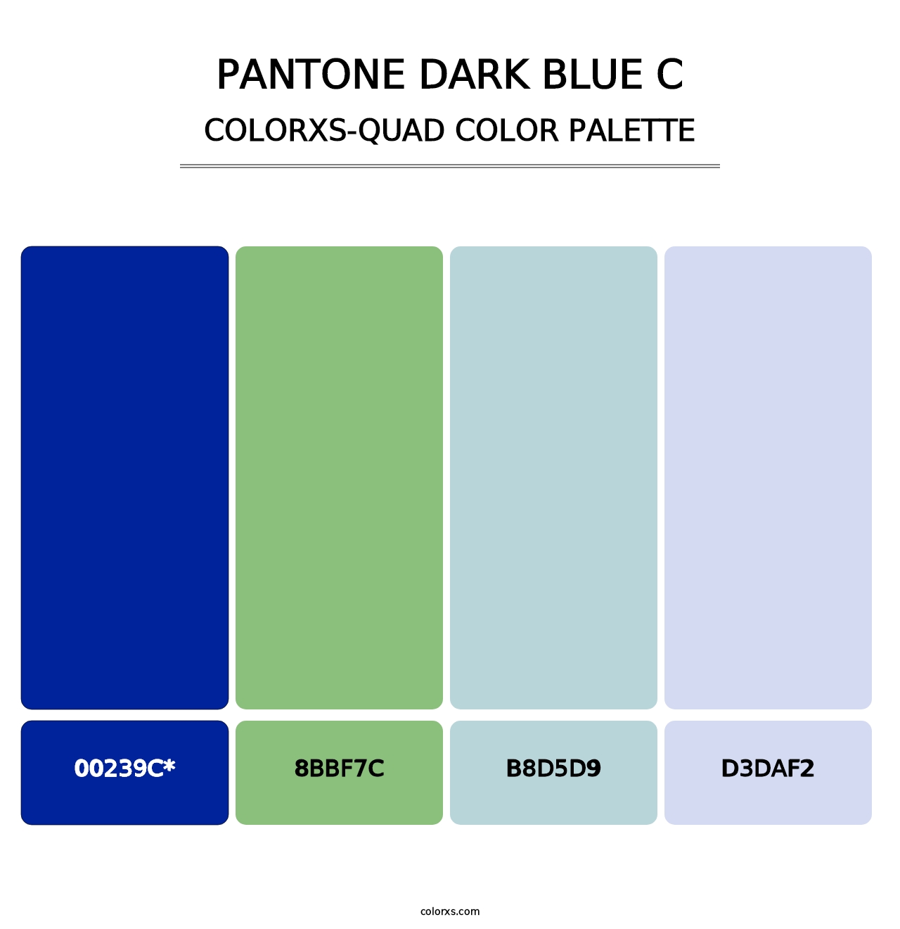 PANTONE Dark Blue C - Colorxs Quad Palette