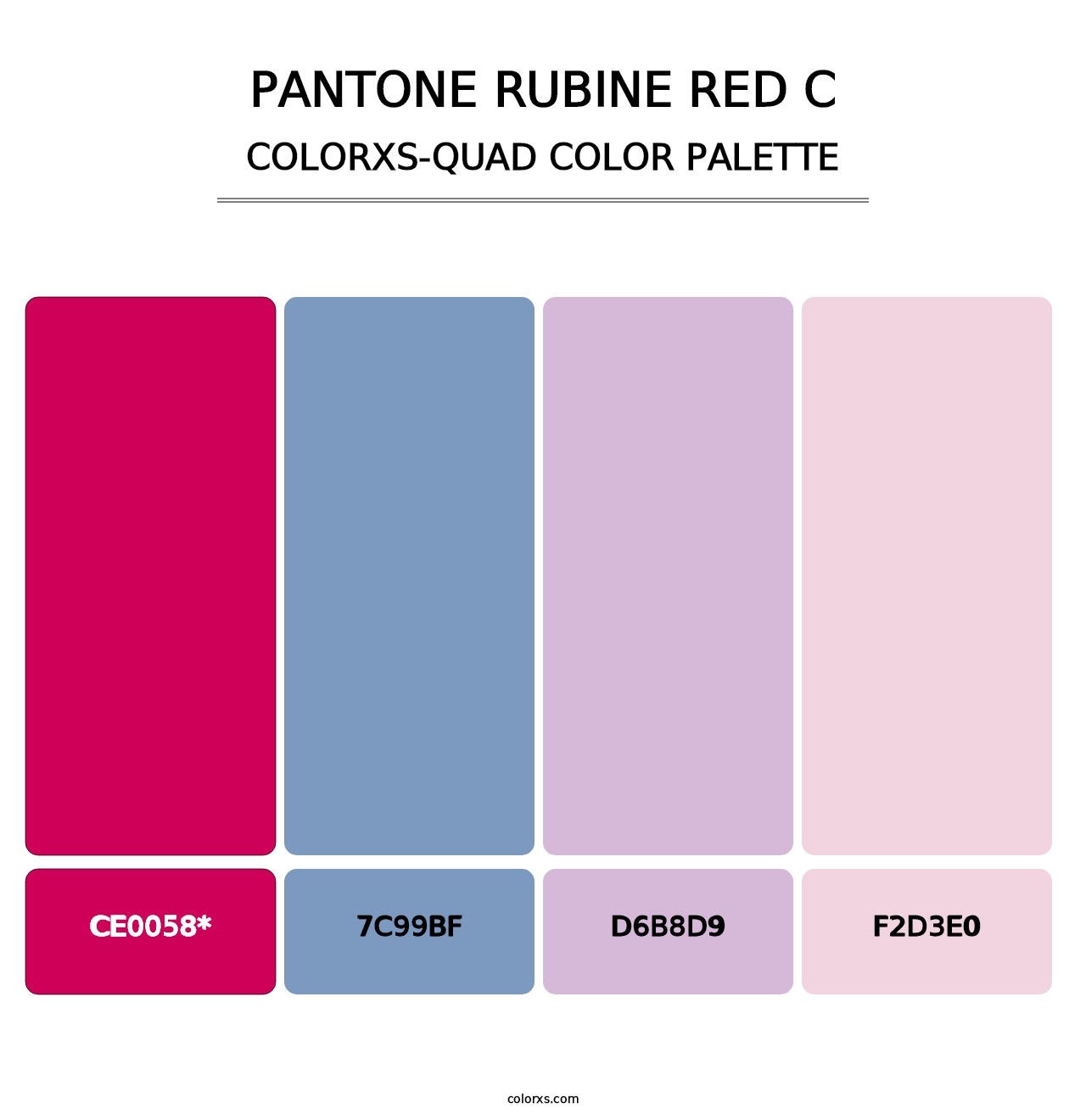 PANTONE Rubine Red C - Colorxs Quad Palette
