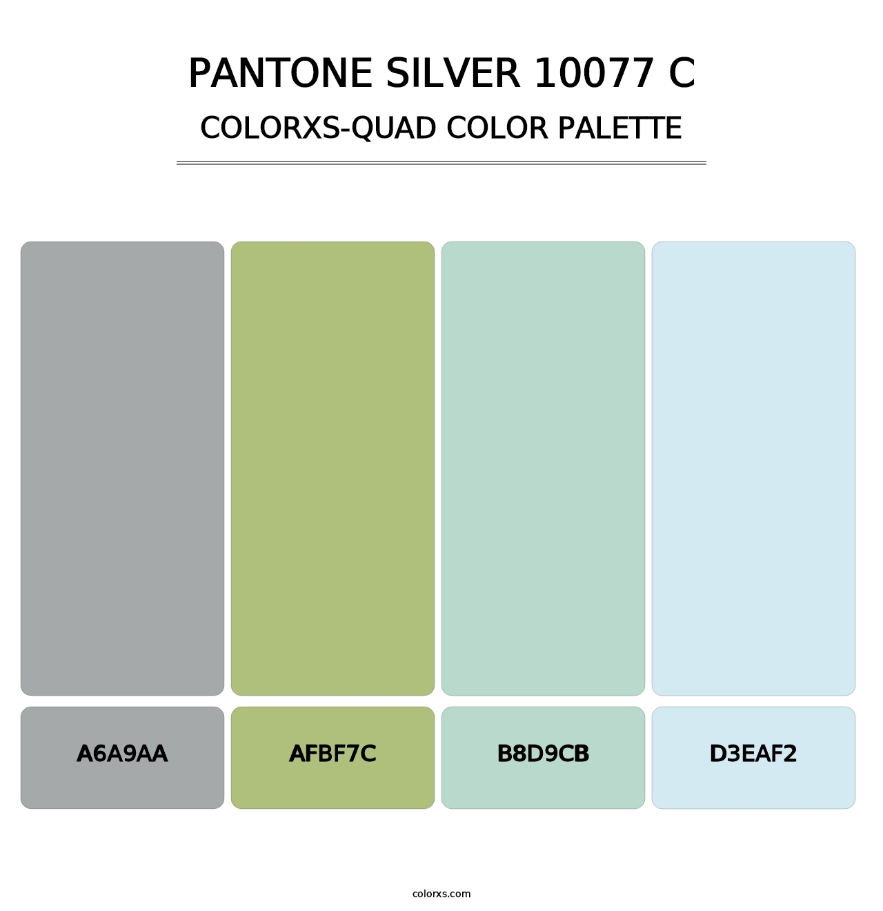 PANTONE Silver 10077 C - Colorxs Quad Palette