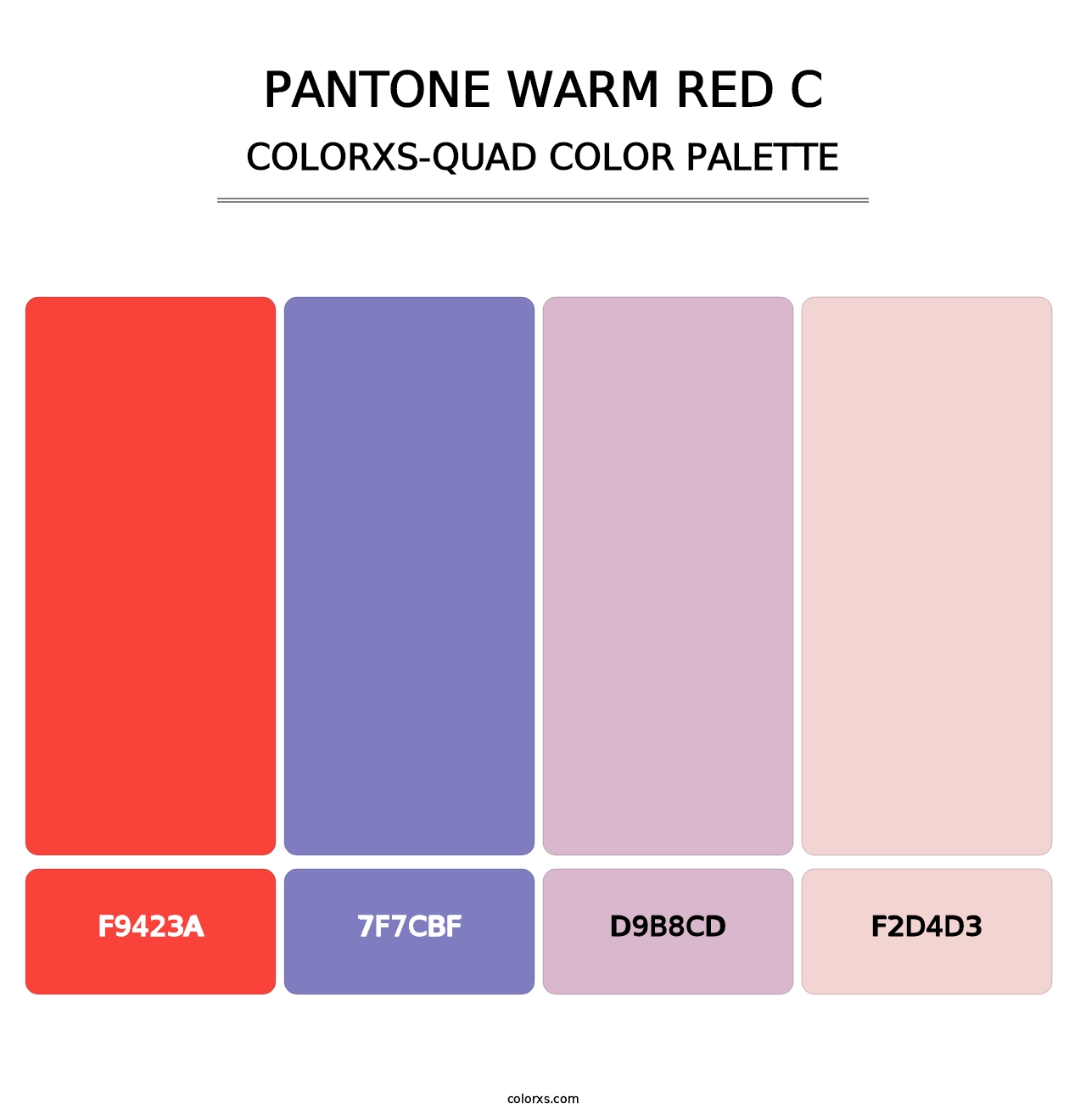 PANTONE Warm Red C - Colorxs Quad Palette