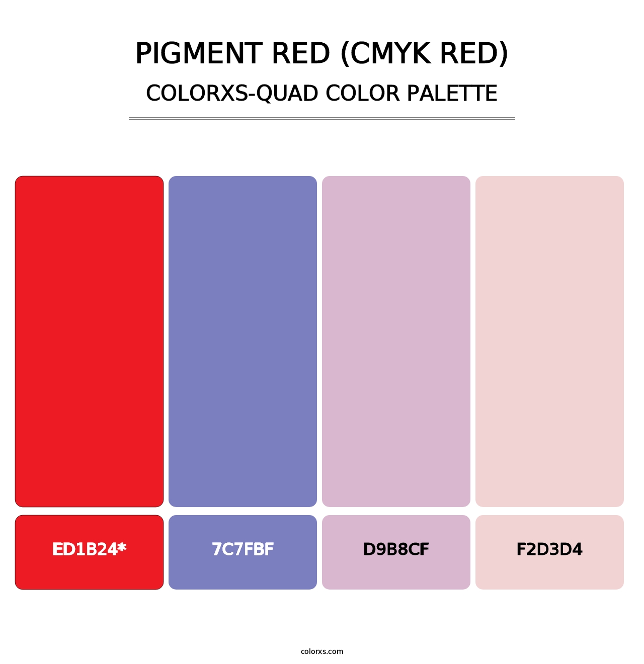 Pigment Red (CMYK Red) - Colorxs Quad Palette