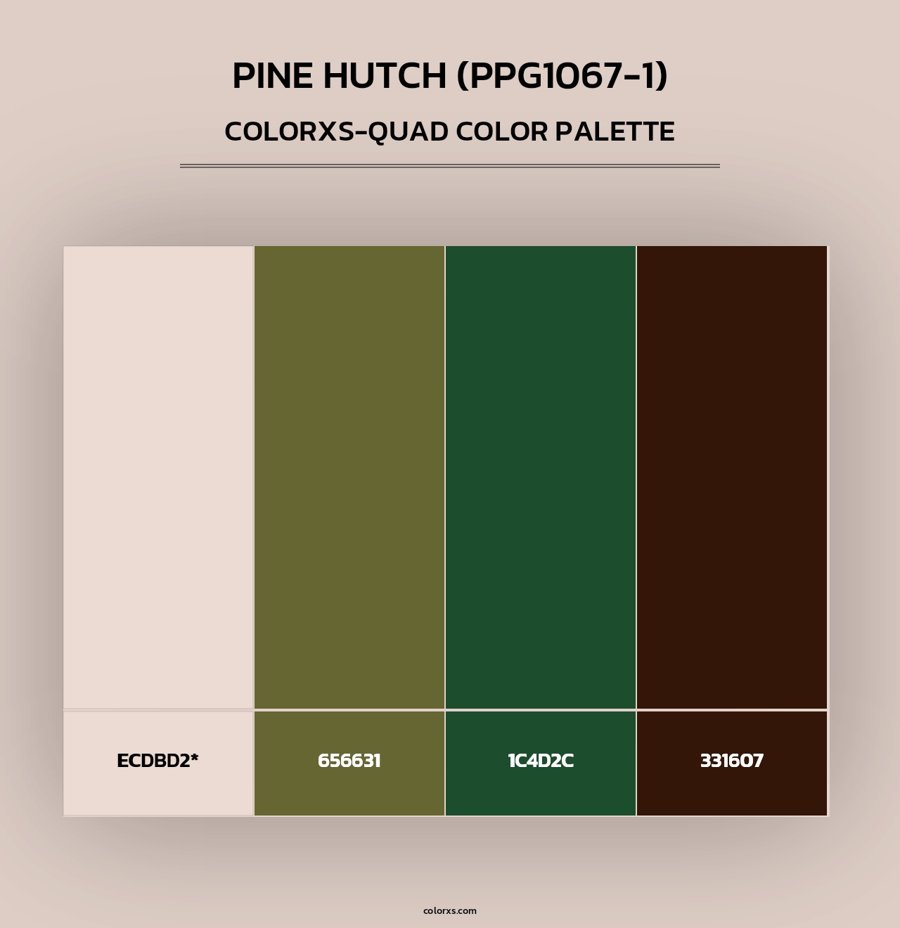 Pine Hutch (PPG1067-1) - Colorxs Quad Palette
