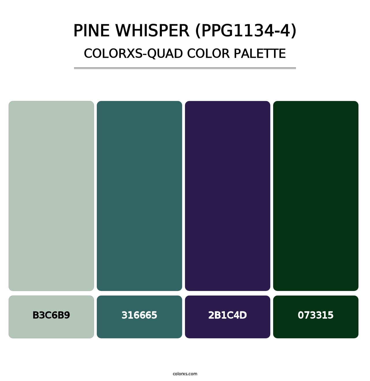 Pine Whisper (PPG1134-4) - Colorxs Quad Palette