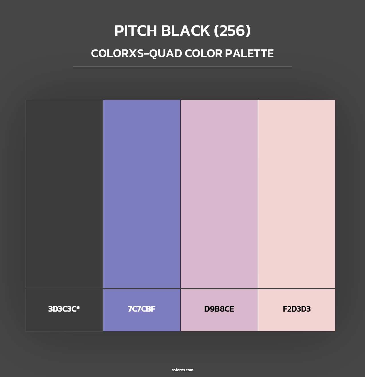 Pitch Black (256) - Colorxs Quad Palette