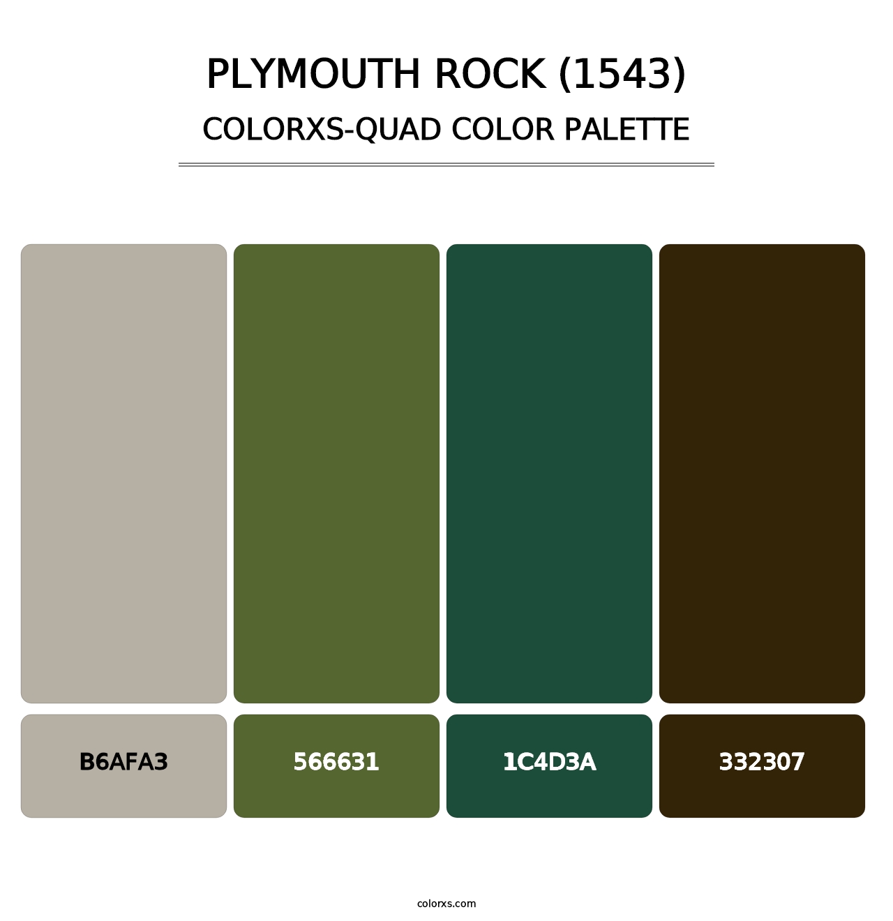 Plymouth Rock (1543) - Colorxs Quad Palette