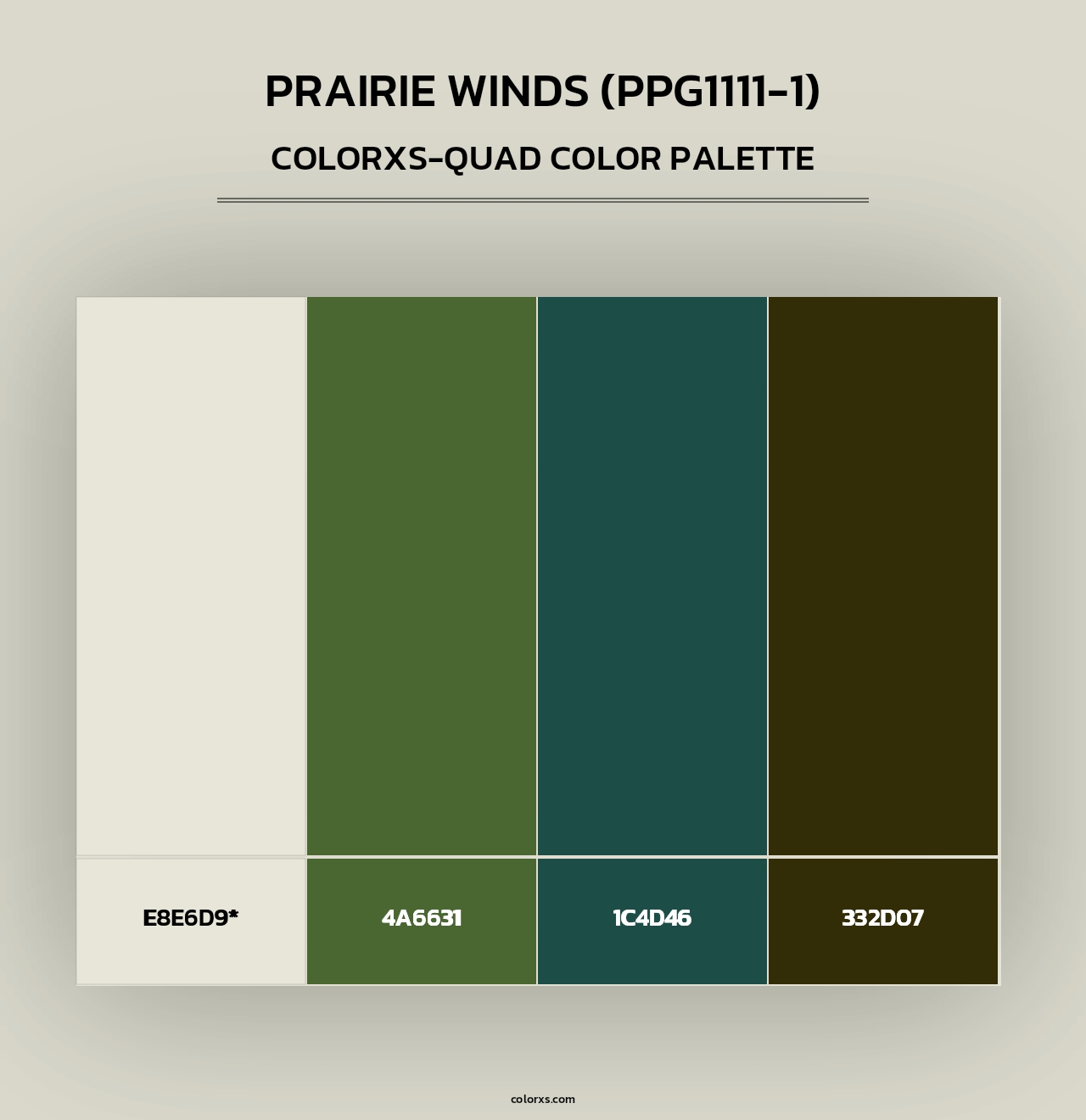 Prairie Winds (PPG1111-1) - Colorxs Quad Palette