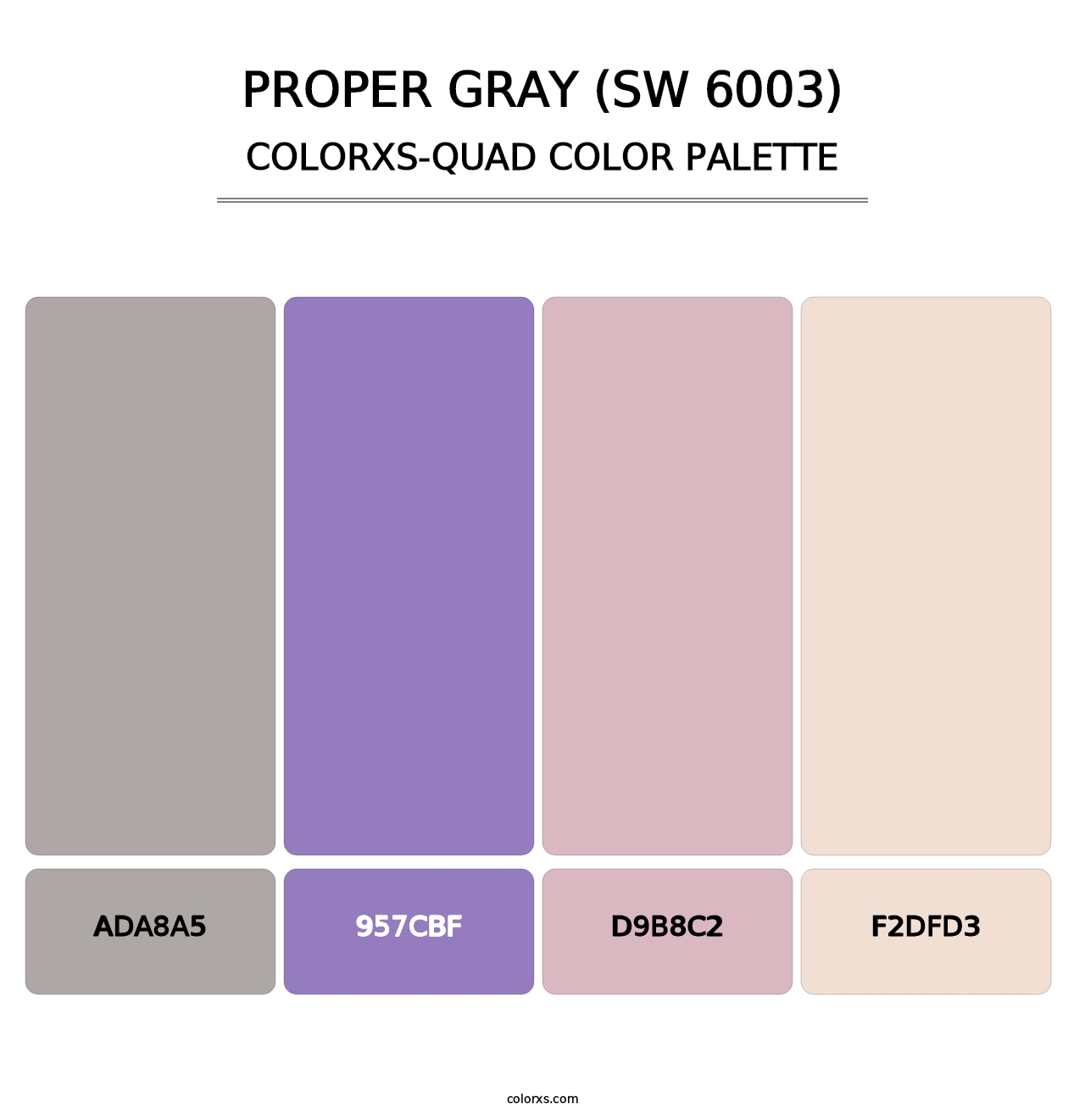 Proper Gray (SW 6003) - Colorxs Quad Palette