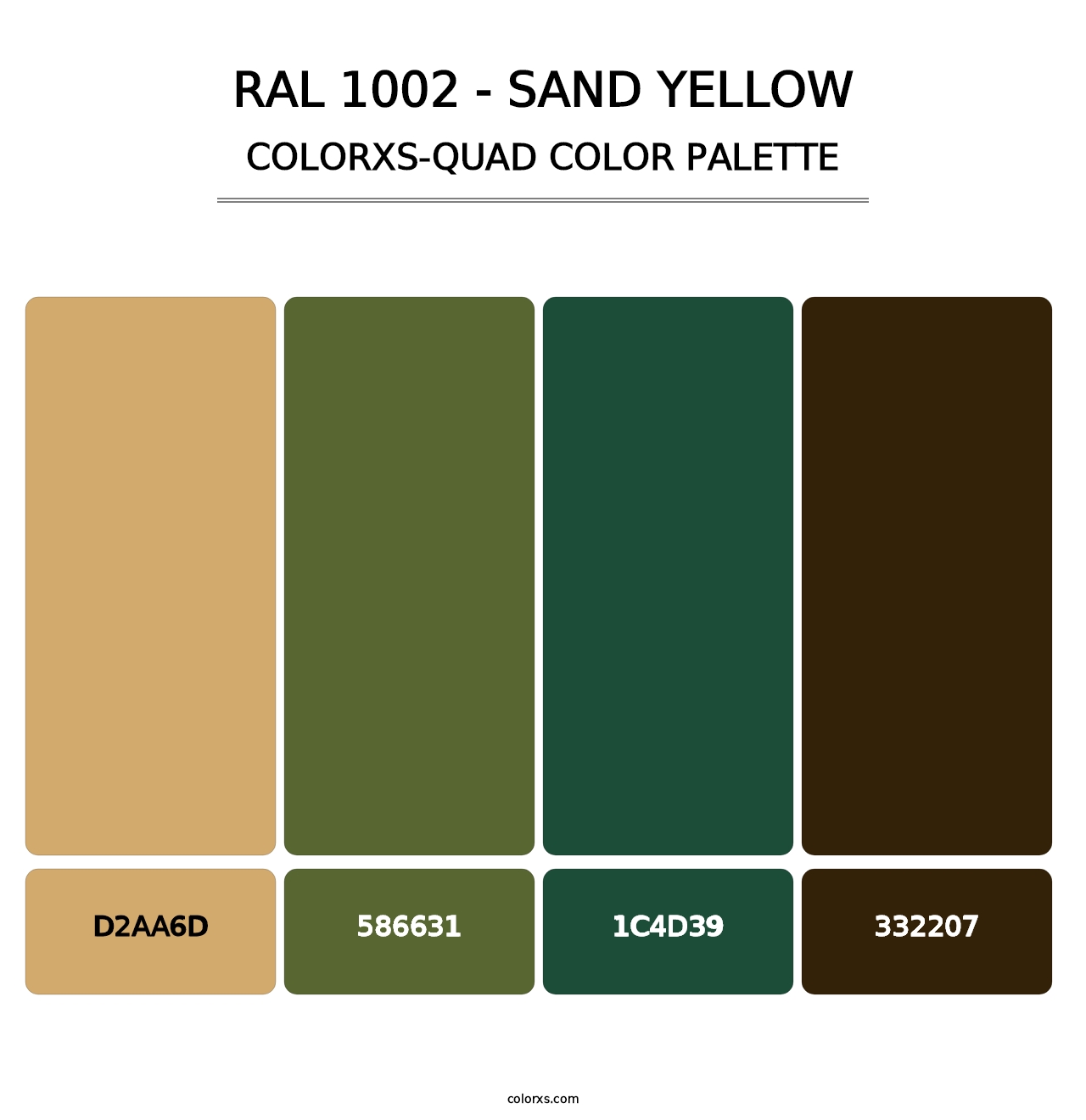 RAL 1002 - Sand Yellow - Colorxs Quad Palette