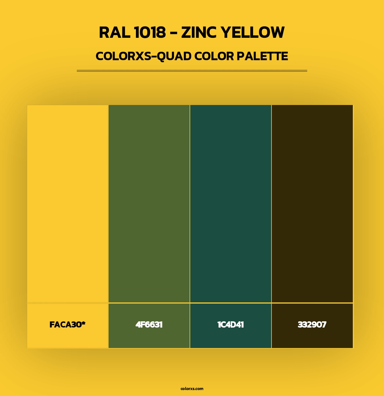 RAL 1018 - Zinc Yellow - Colorxs Quad Palette