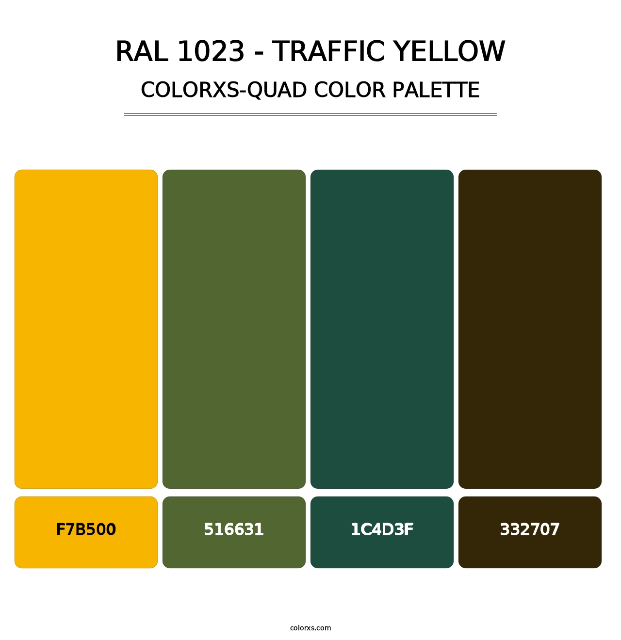 RAL 1023 - Traffic Yellow - Colorxs Quad Palette