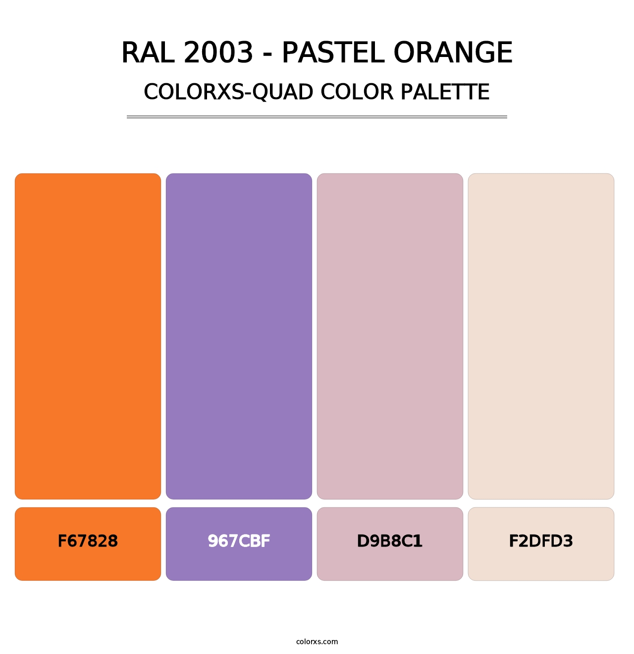 RAL 2003 - Pastel Orange - Colorxs Quad Palette