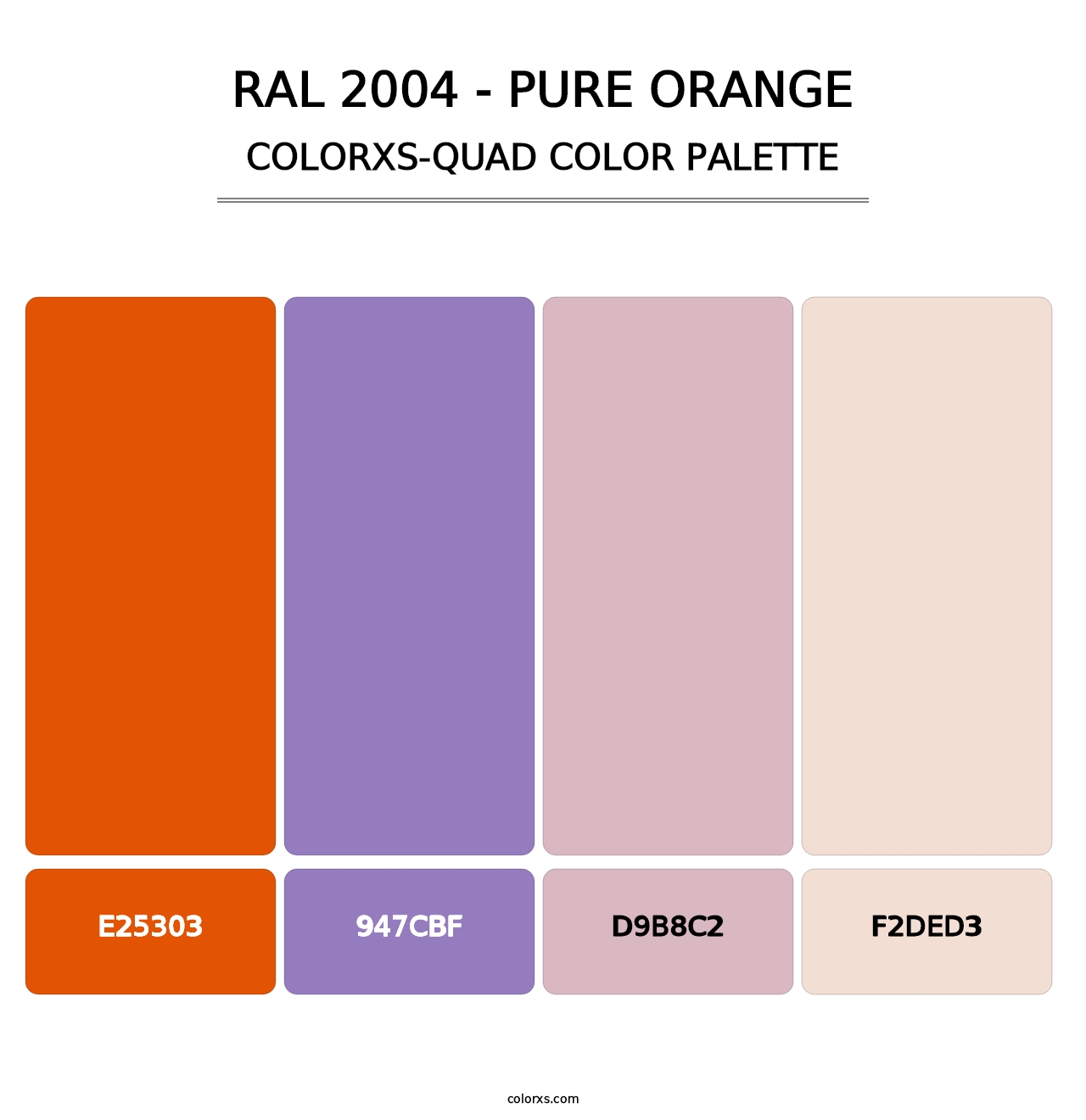 RAL 2004 - Pure Orange - Colorxs Quad Palette