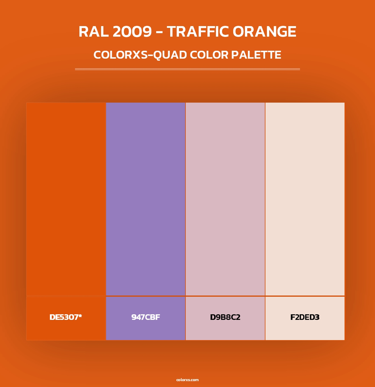 RAL 2009 - Traffic Orange - Colorxs Quad Palette
