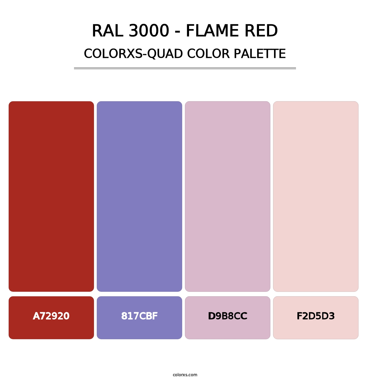 RAL 3000 - Flame Red - Colorxs Quad Palette