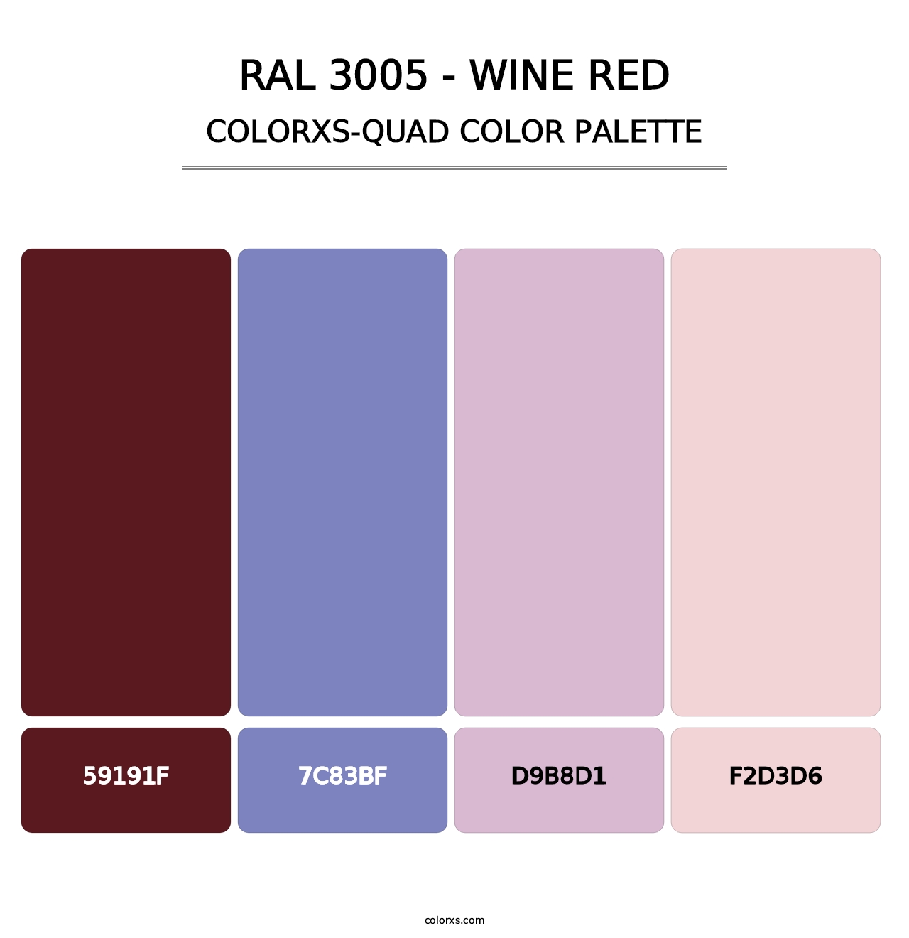 RAL 3005 - Wine Red - Colorxs Quad Palette