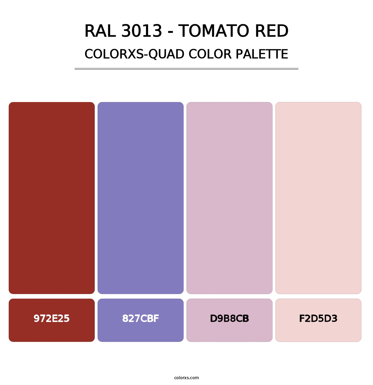 RAL 3013 - Tomato Red - Colorxs Quad Palette