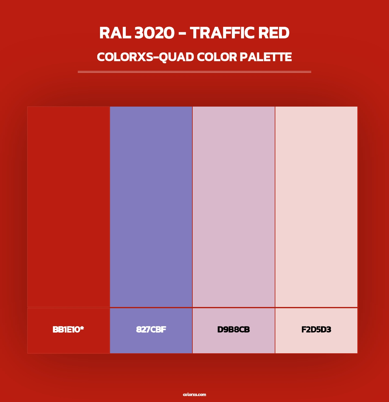 RAL 3020 - Traffic Red - Colorxs Quad Palette